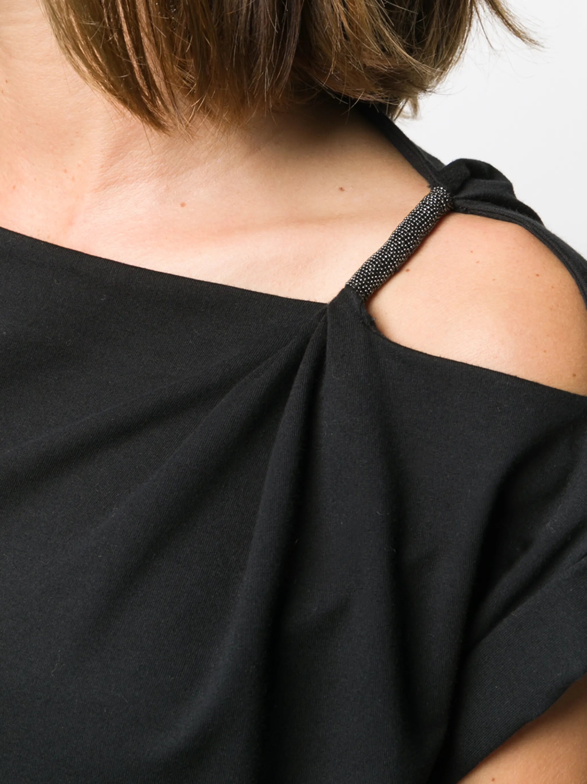 slash neck T-shirt dress