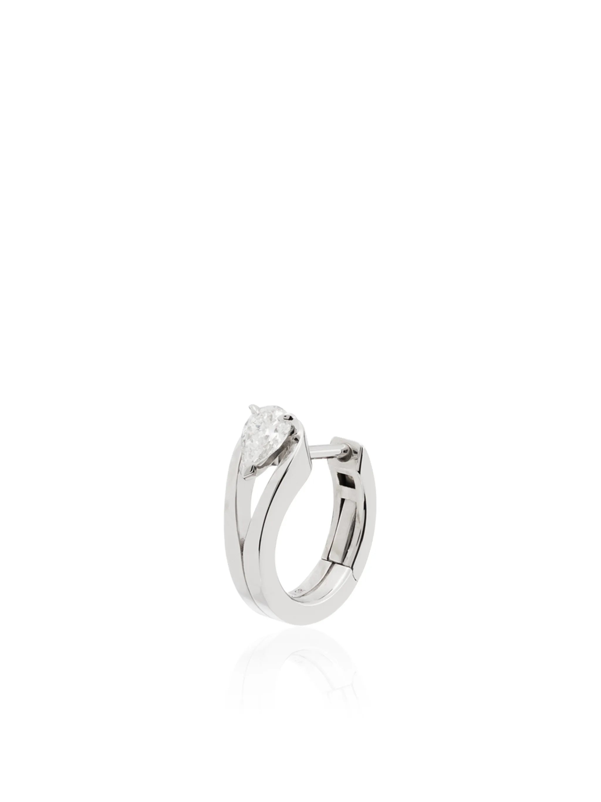 18kt white gold mini diamond hoops