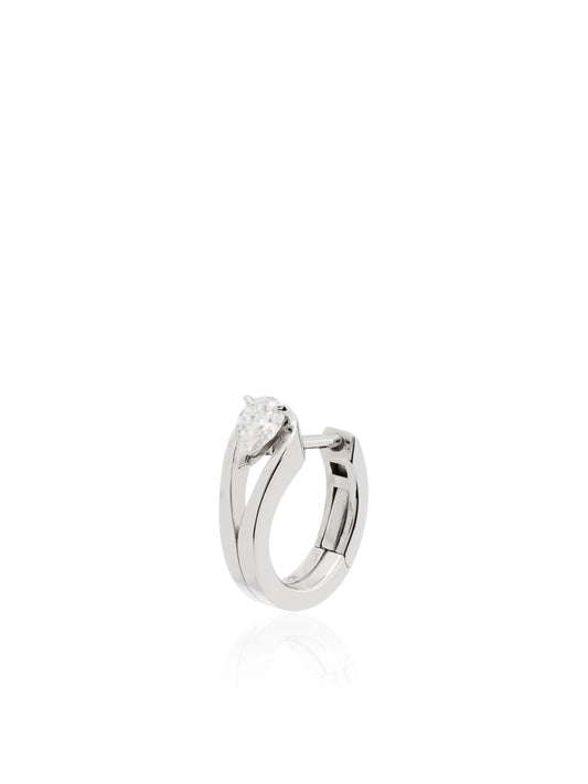 18kt white gold mini diamond hoops