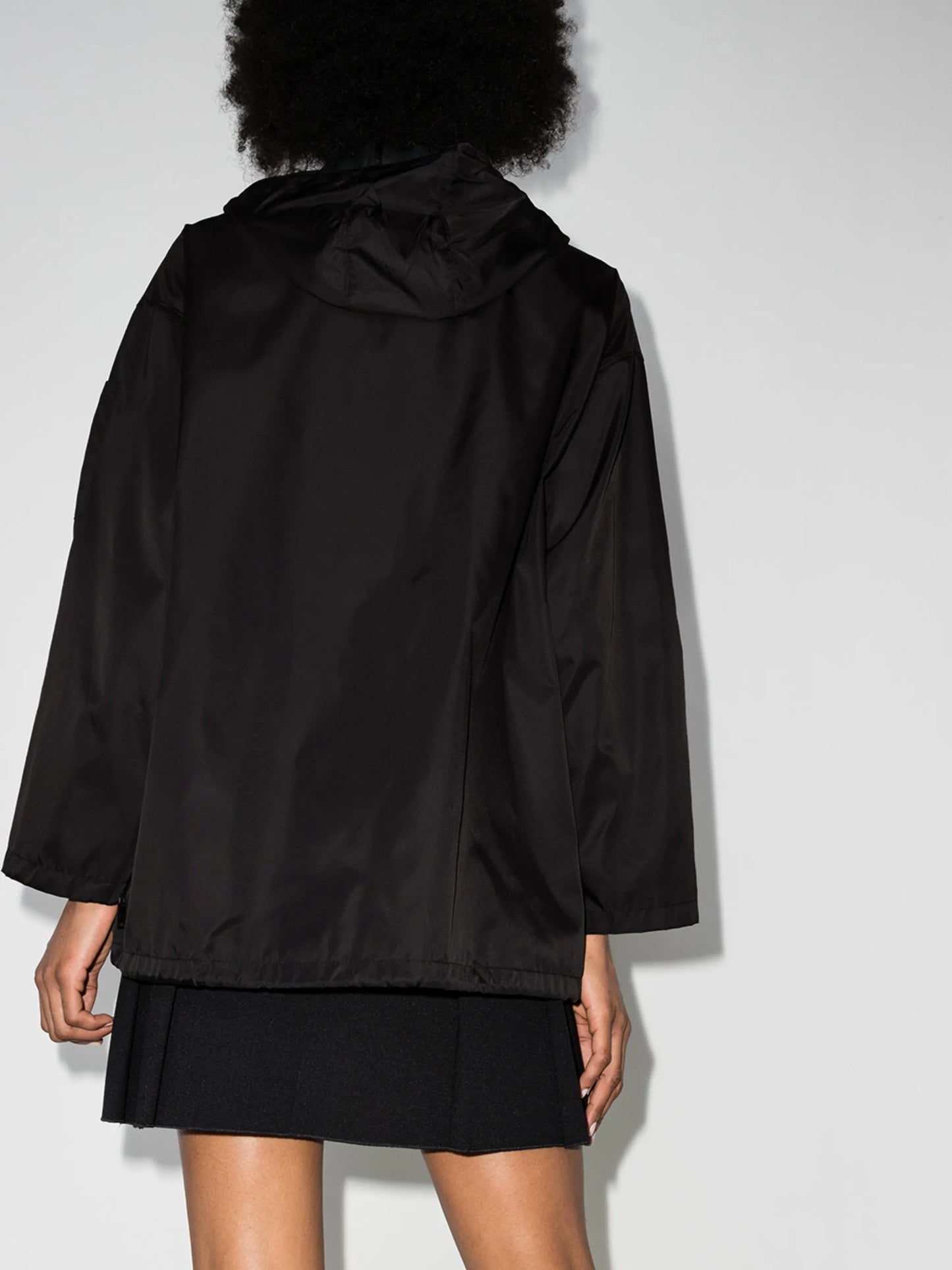 triangle-logo hooded raincoat