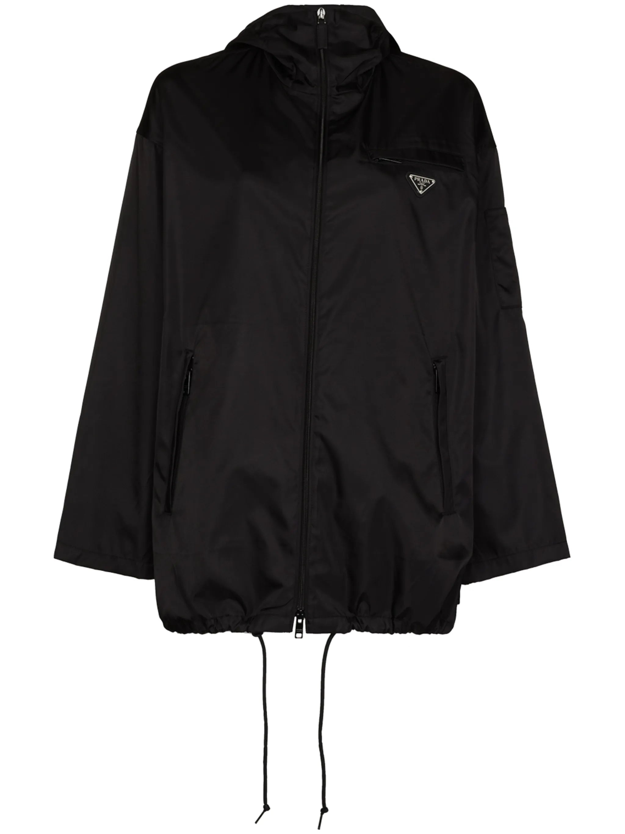 triangle-logo hooded raincoat