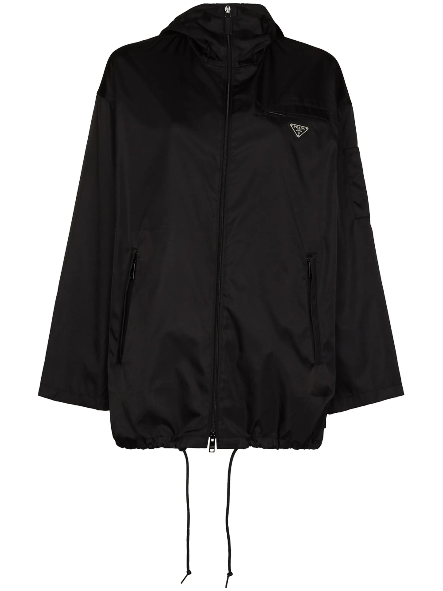 triangle-logo hooded raincoat