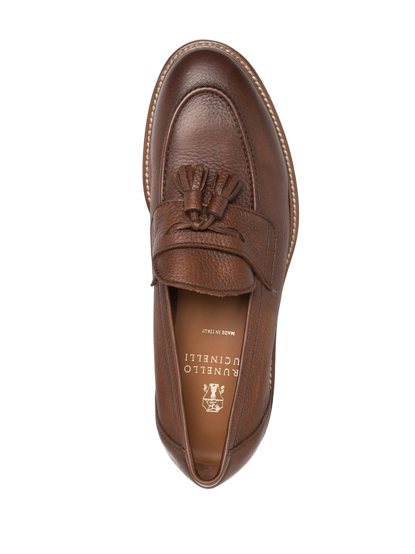 pebbled leather tassel loafers