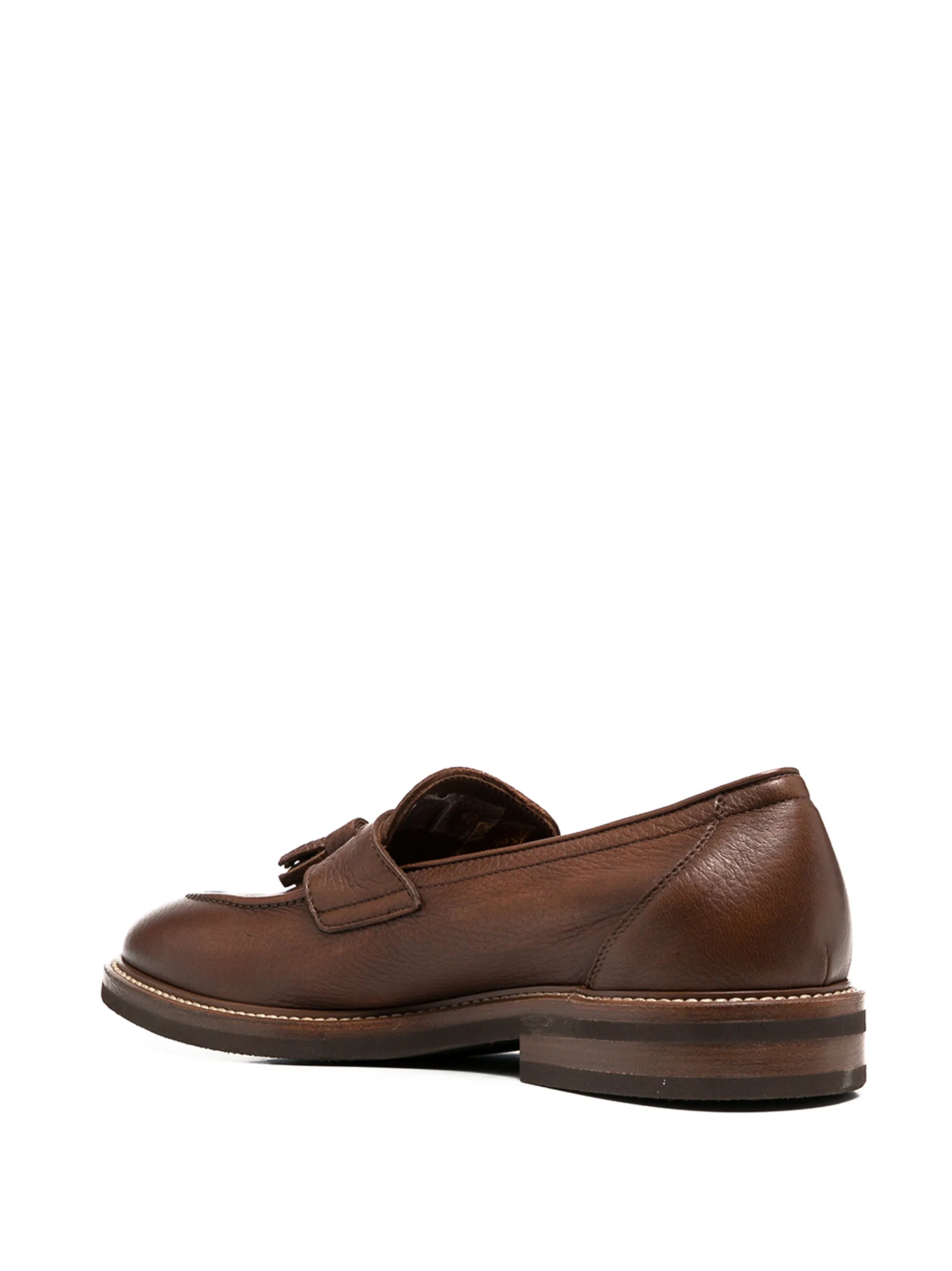 pebbled leather tassel loafers