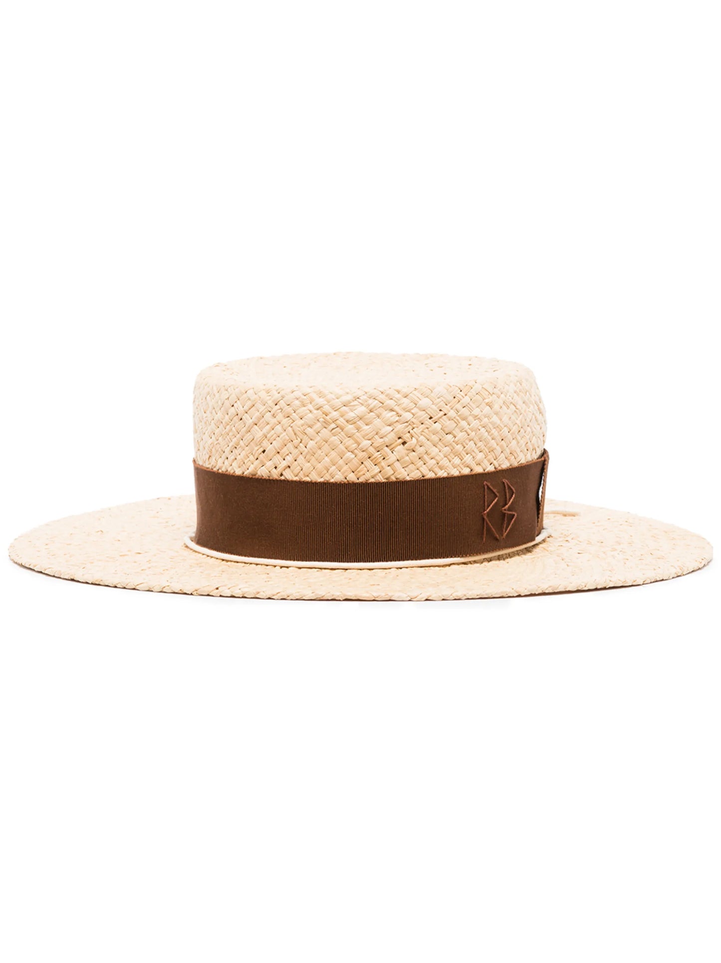 woven-look boater hat