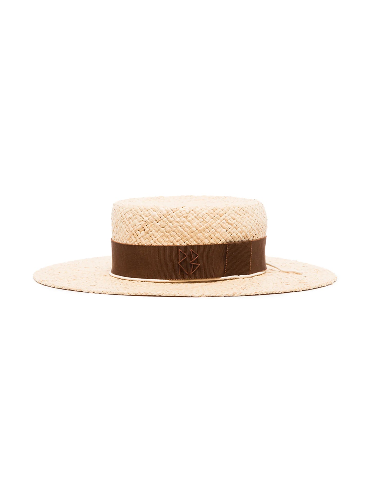 woven-look boater hat