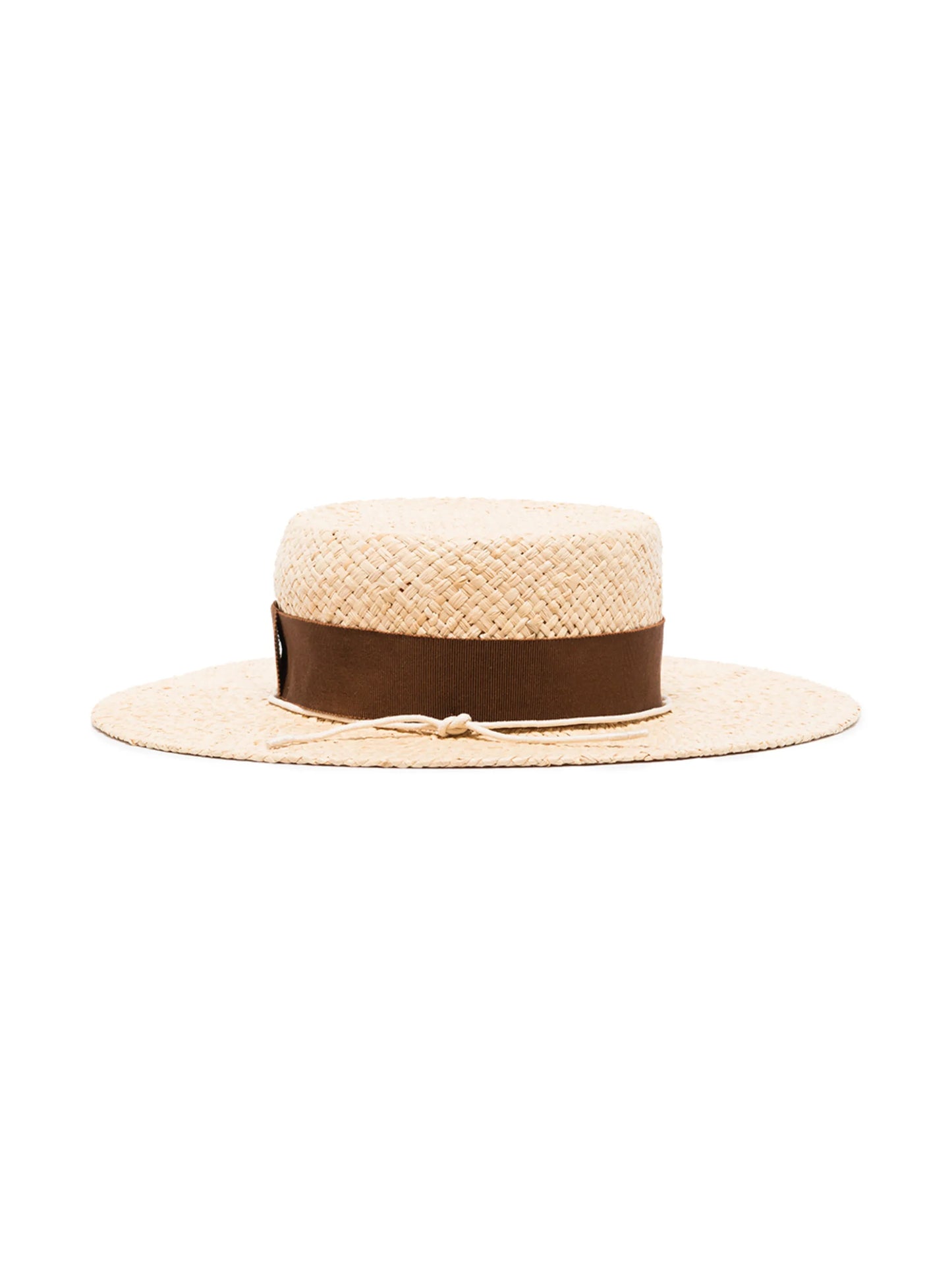 woven-look boater hat