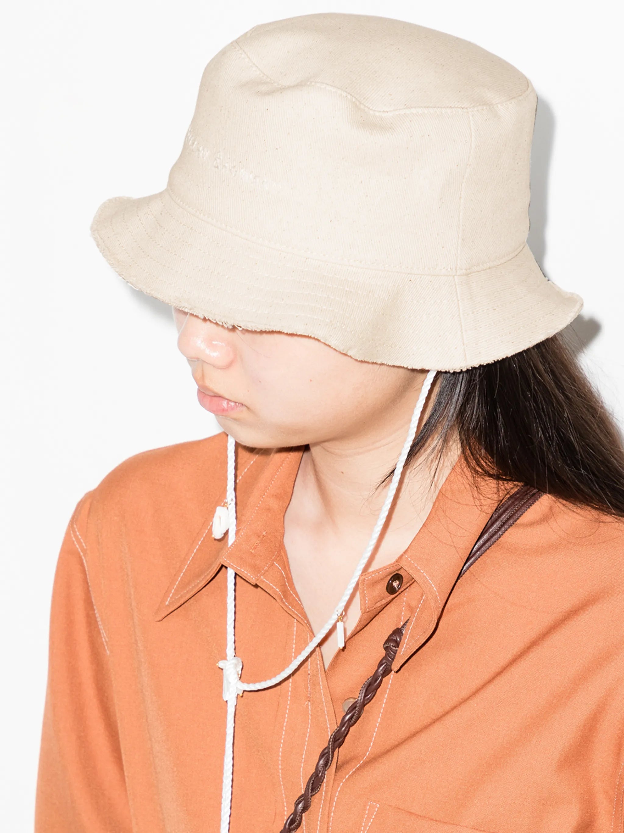 wide-brim bucket hat