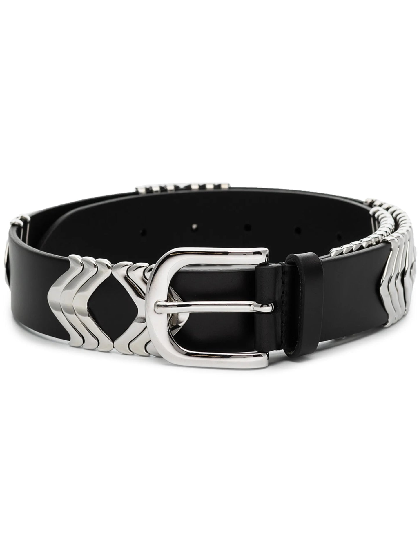 metal detail leather belt