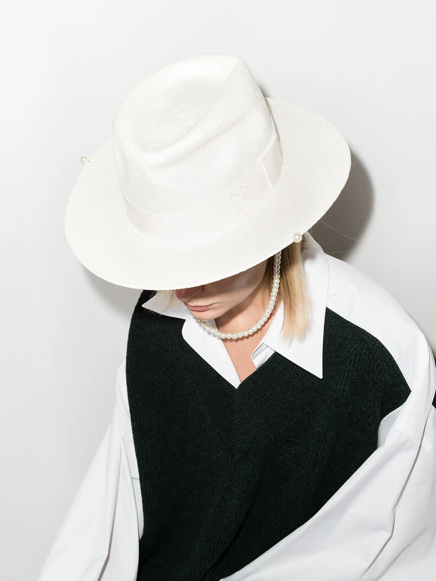 pearl strap fedora hat