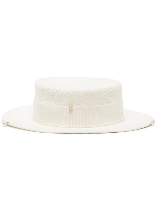 double chain strap straw Boater hat