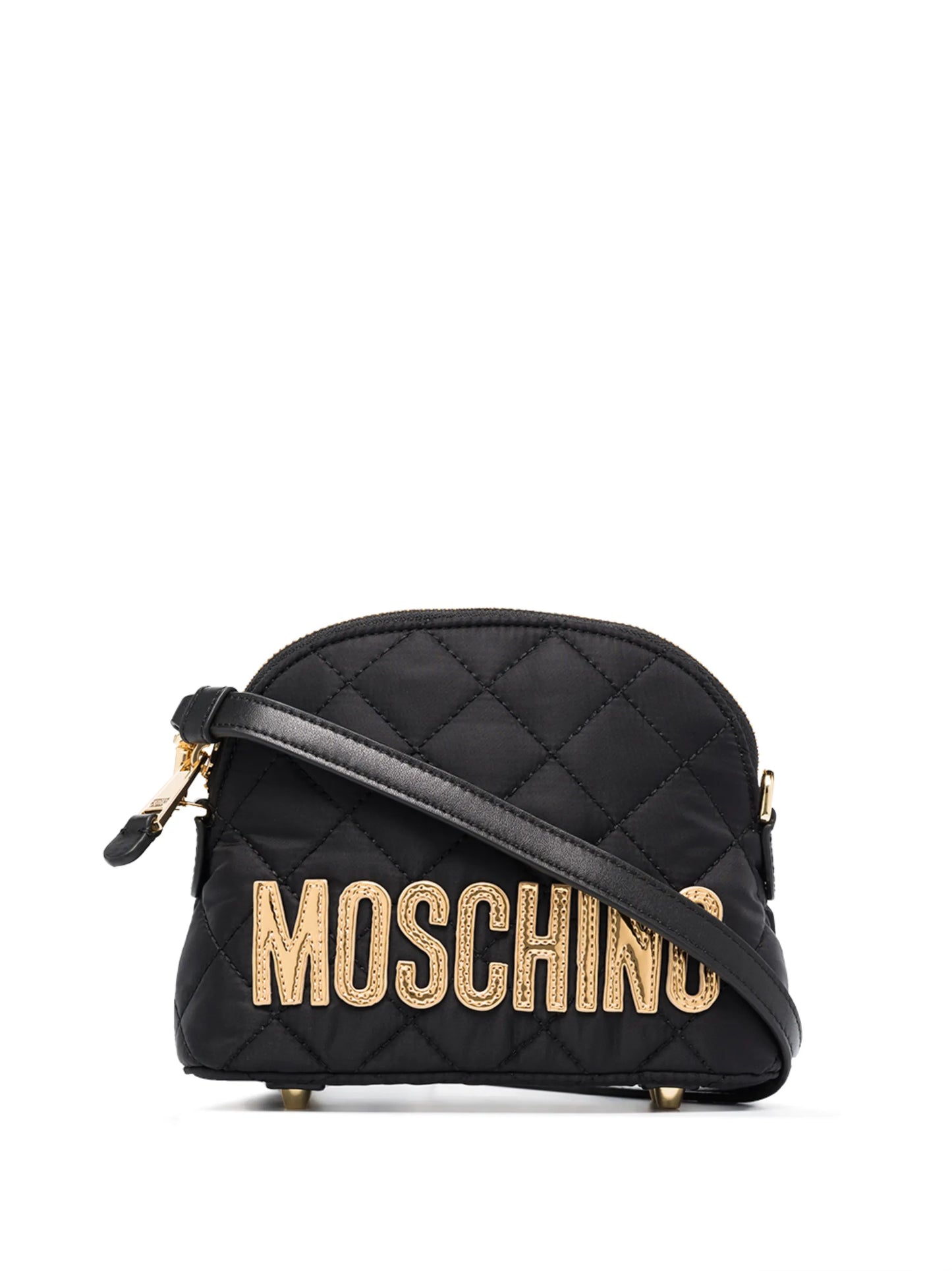 logo-embroidered quilted shoulder bag