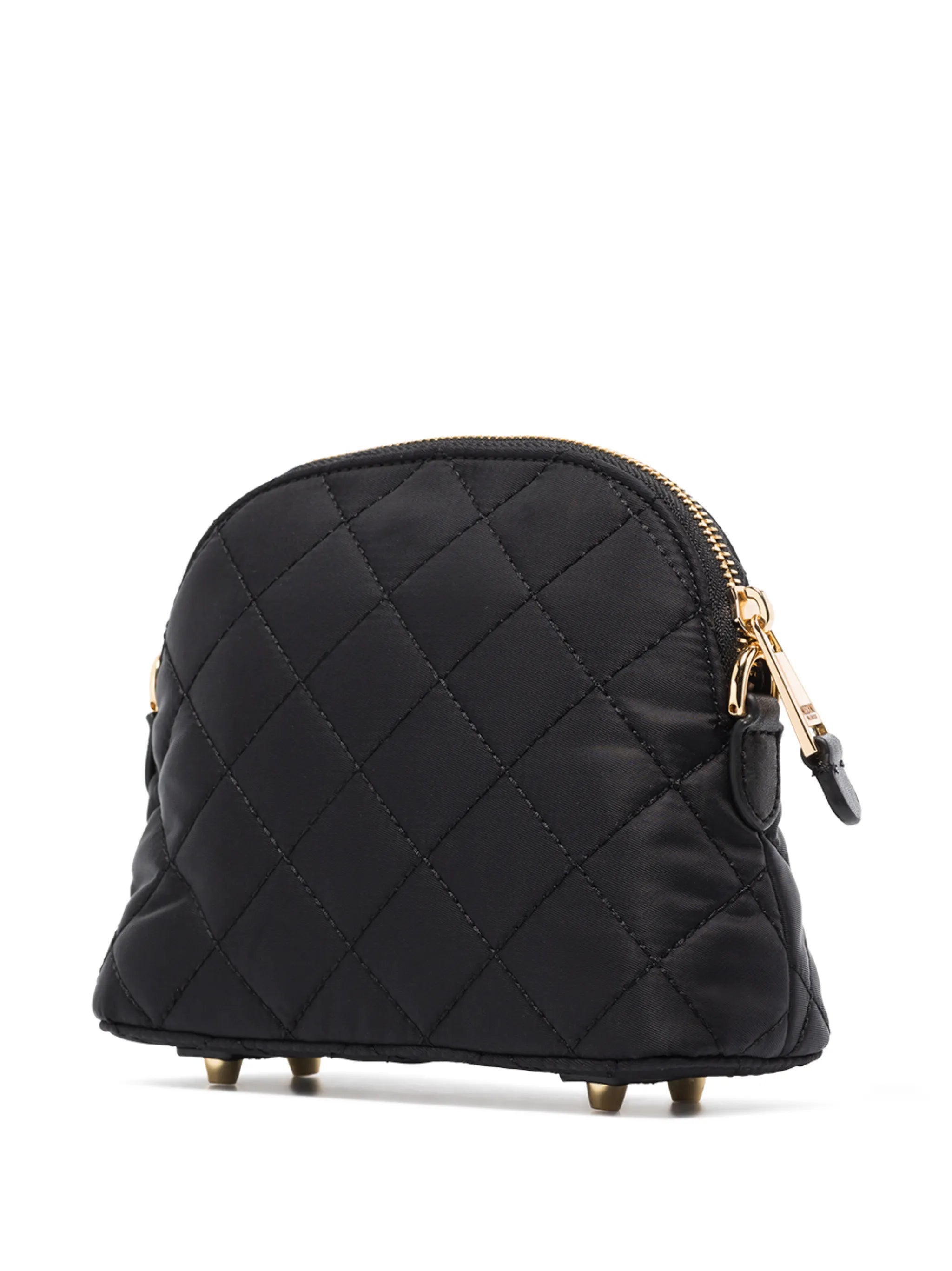 logo-embroidered quilted shoulder bag