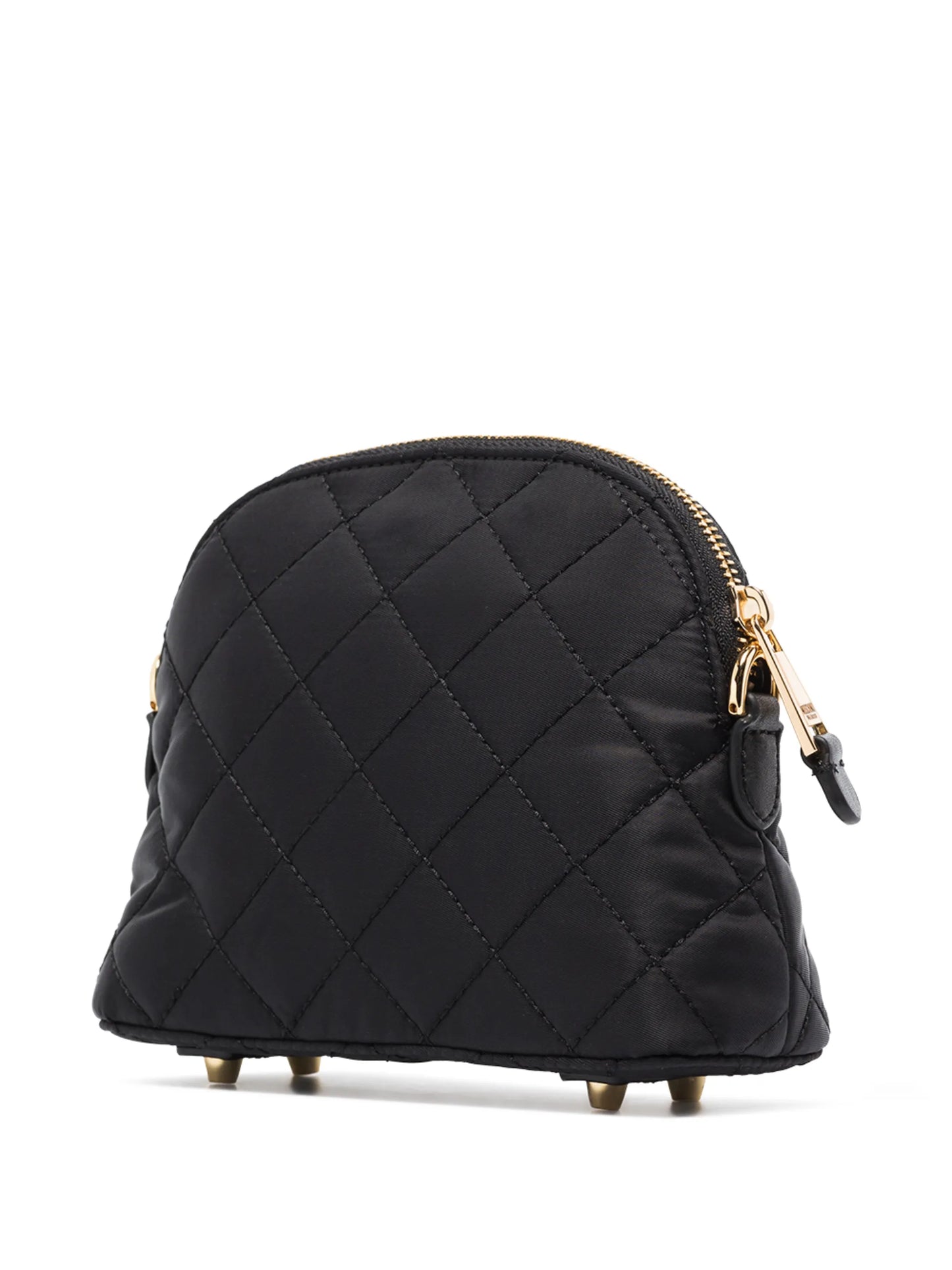 logo-embroidered quilted shoulder bag