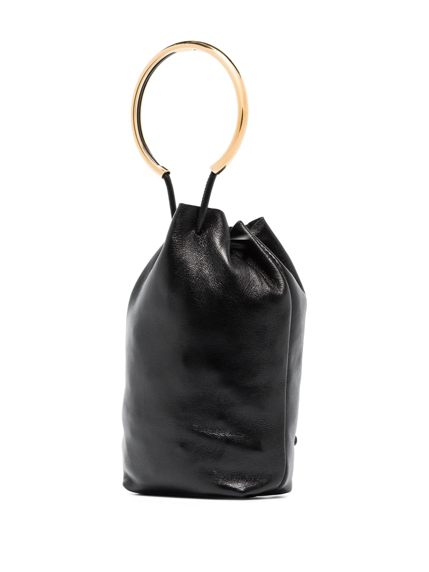 drawstring leather mini bag