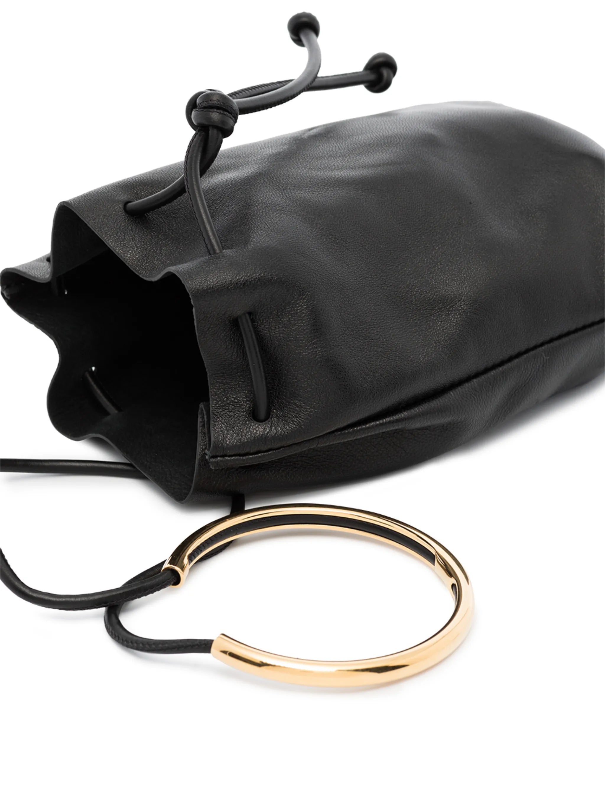 drawstring leather mini bag