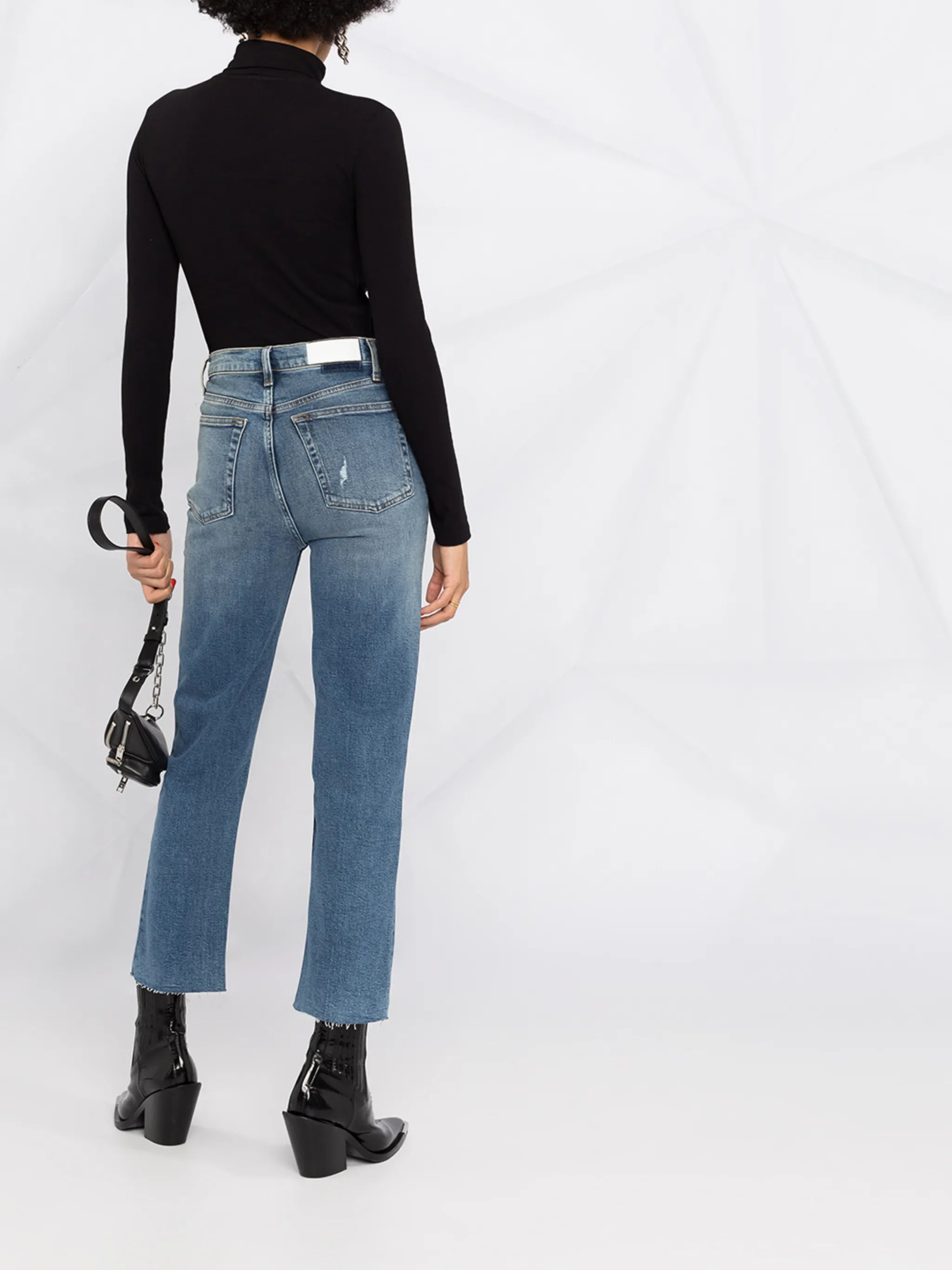 high-rise bootcut jeans