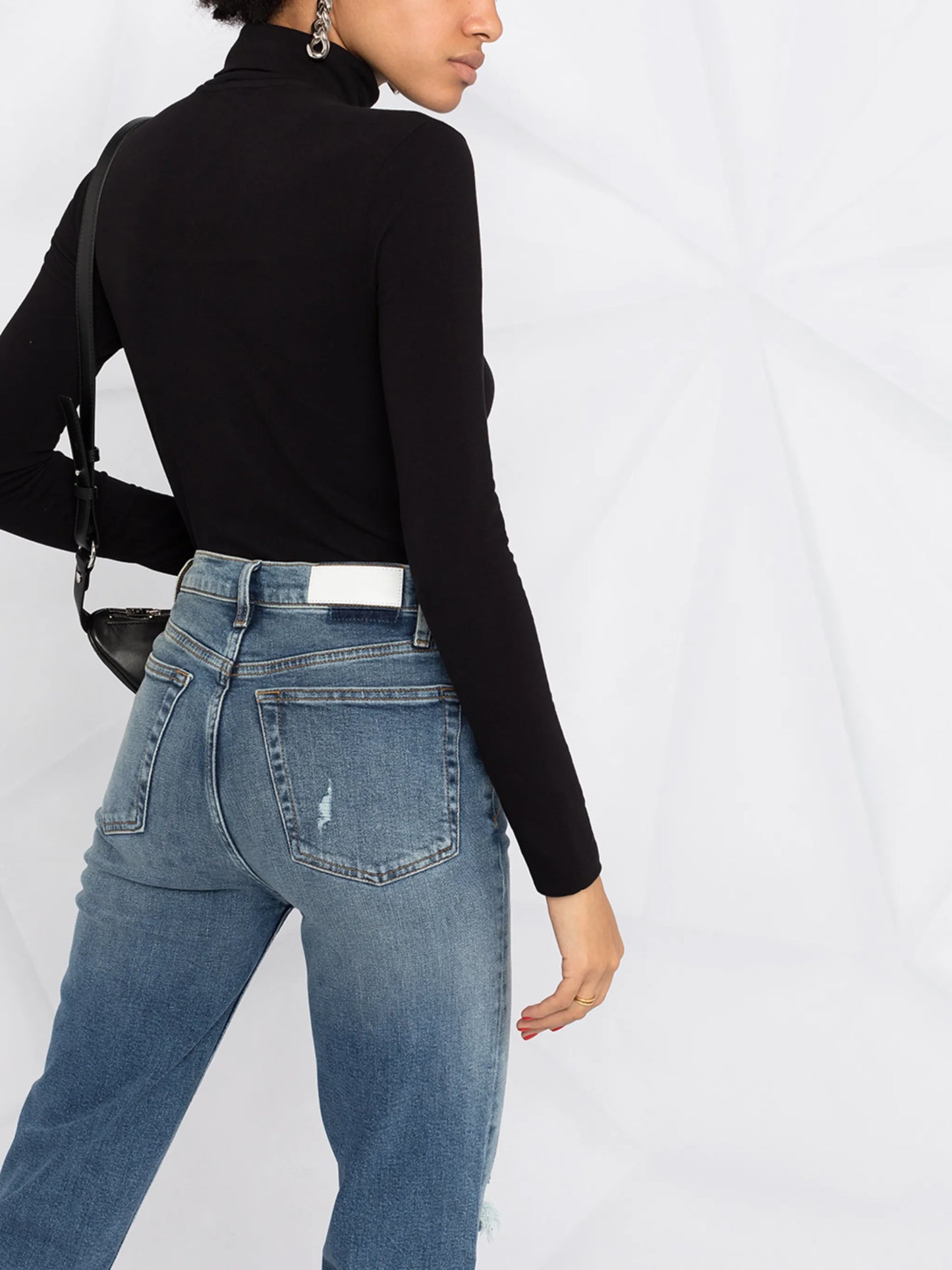high-rise bootcut jeans