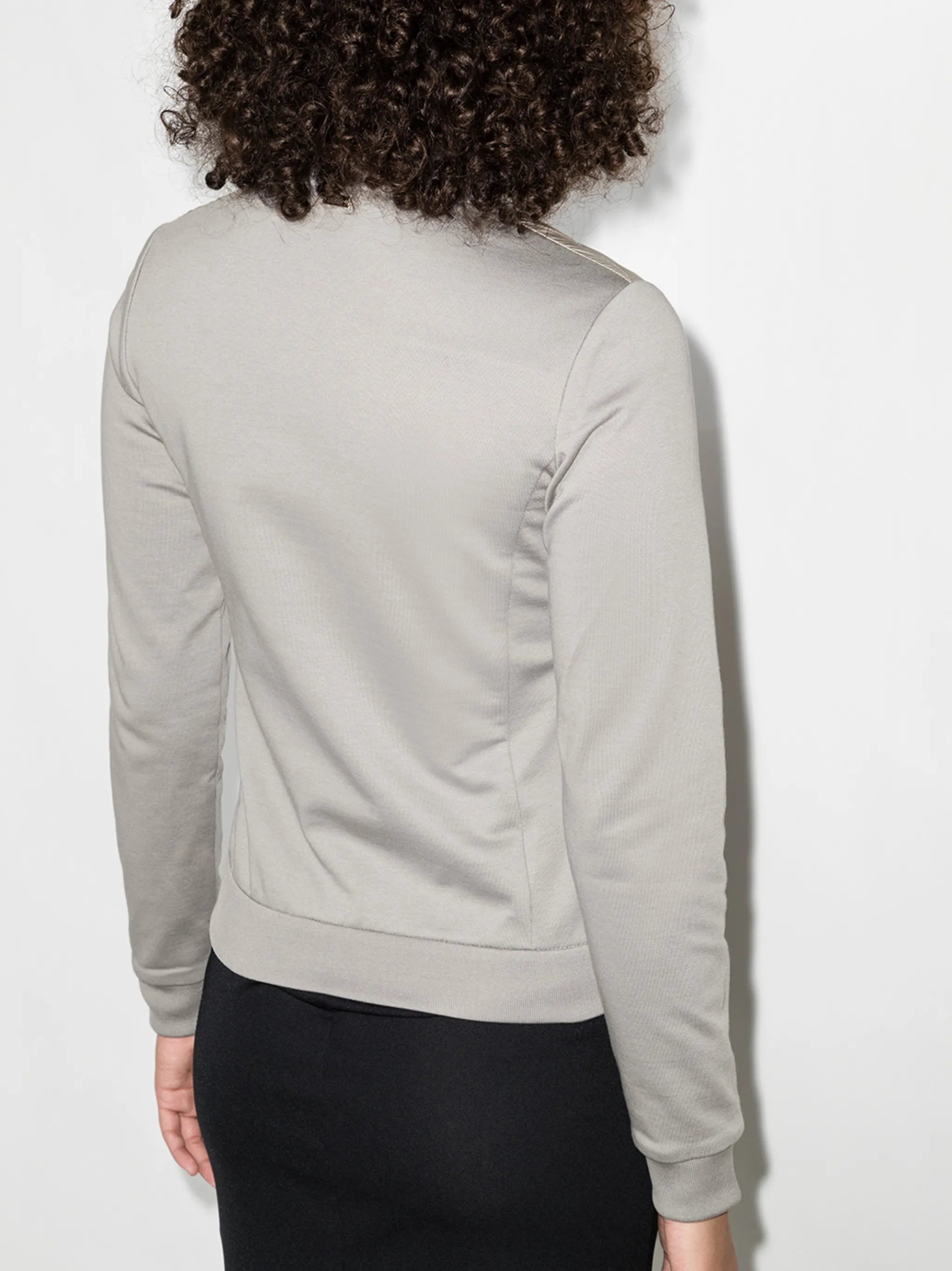 quilted panelled zipped jacket