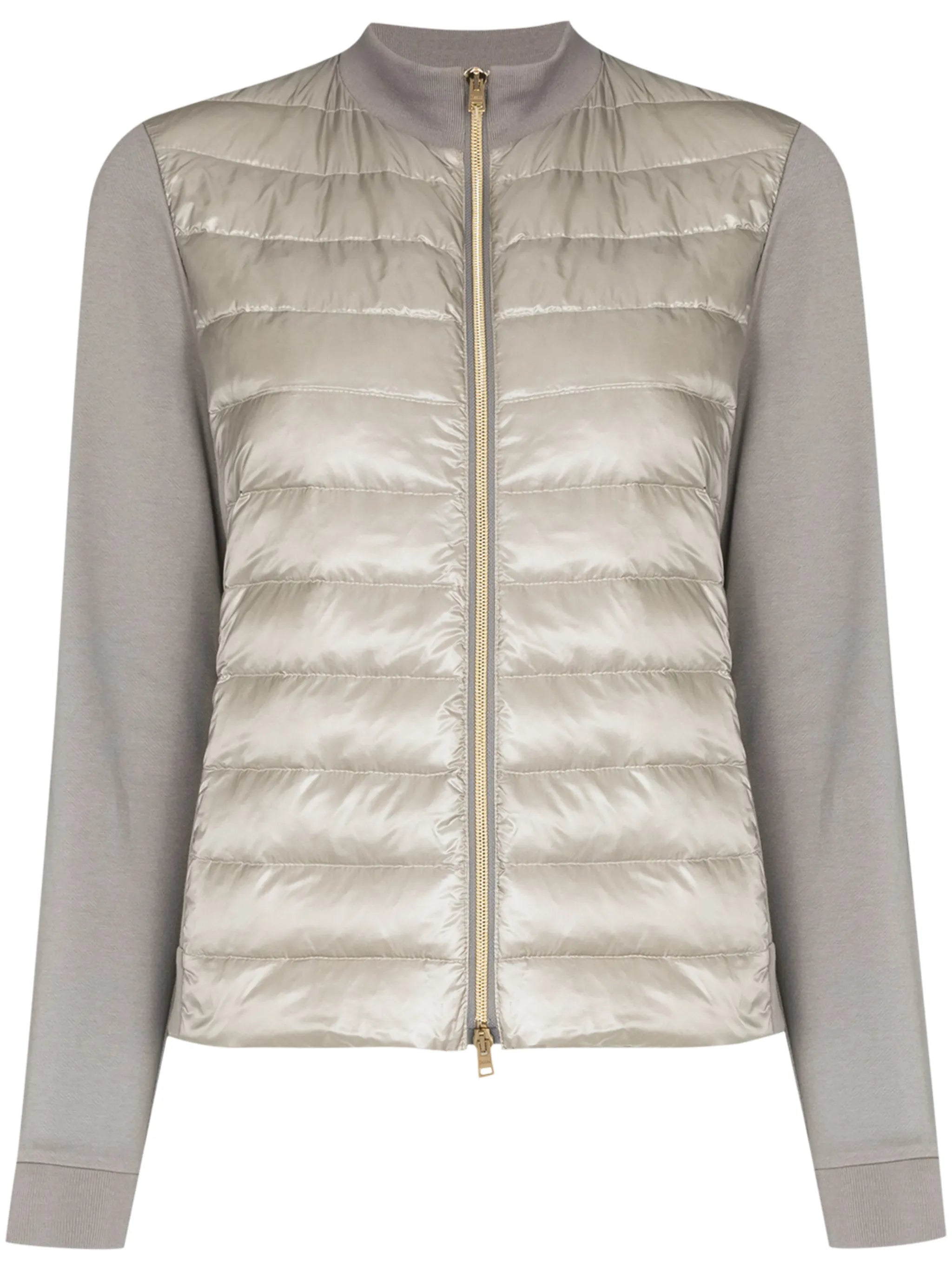 quilted panelled zipped jacket
