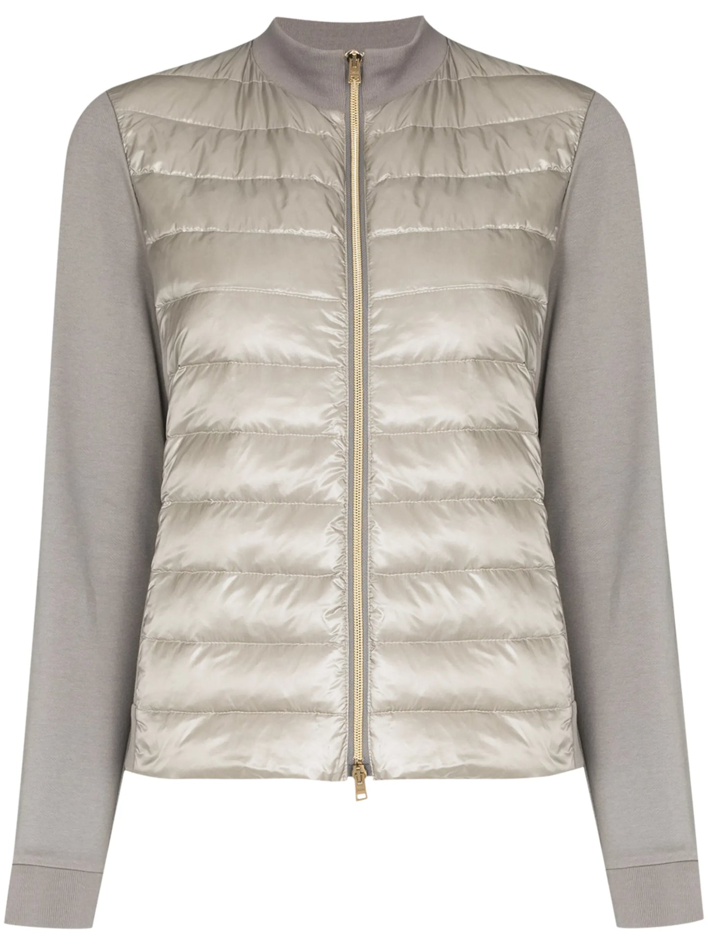 quilted panelled zipped jacket