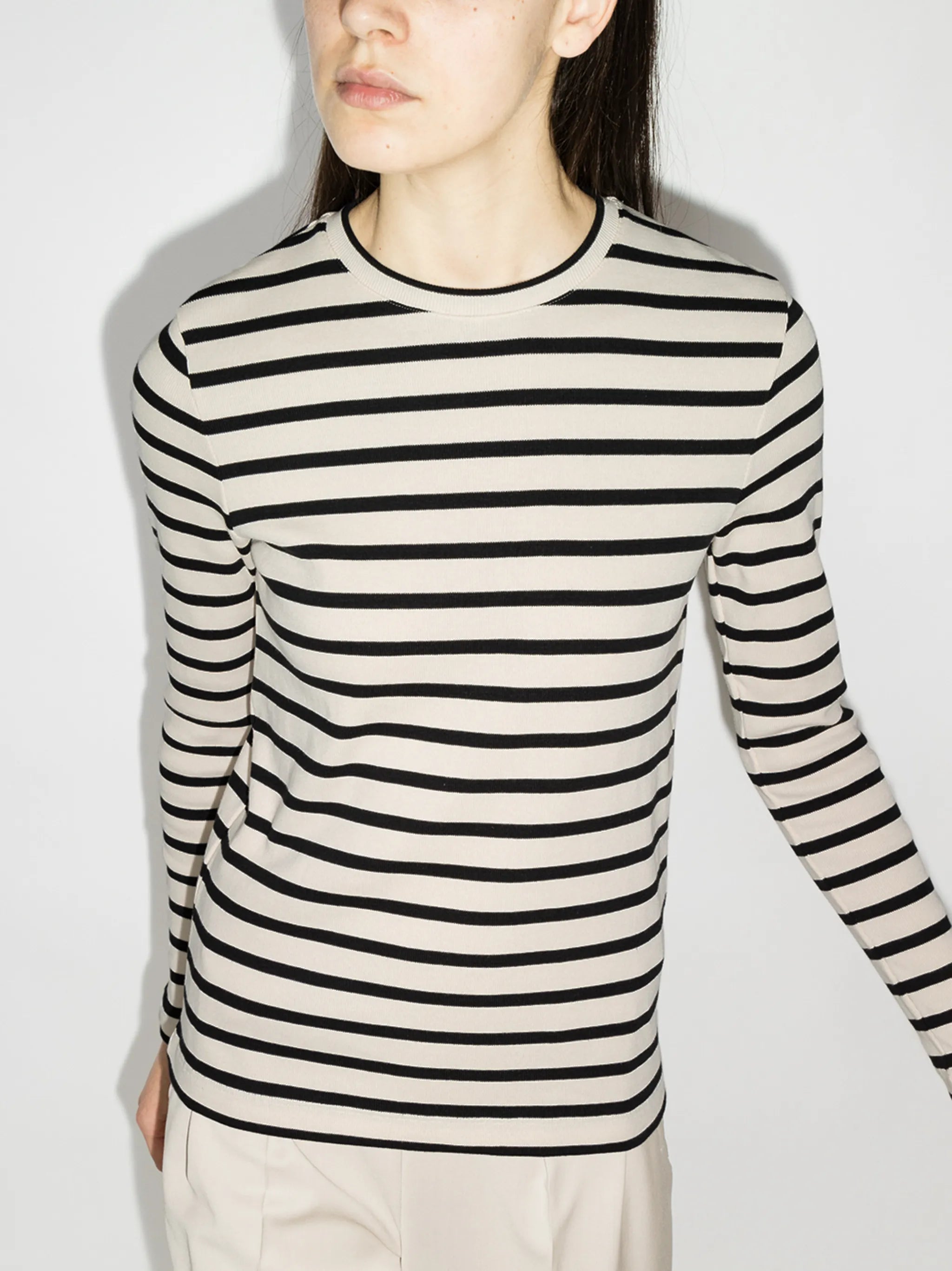 stripe-pattern long-sleeve T-shirt