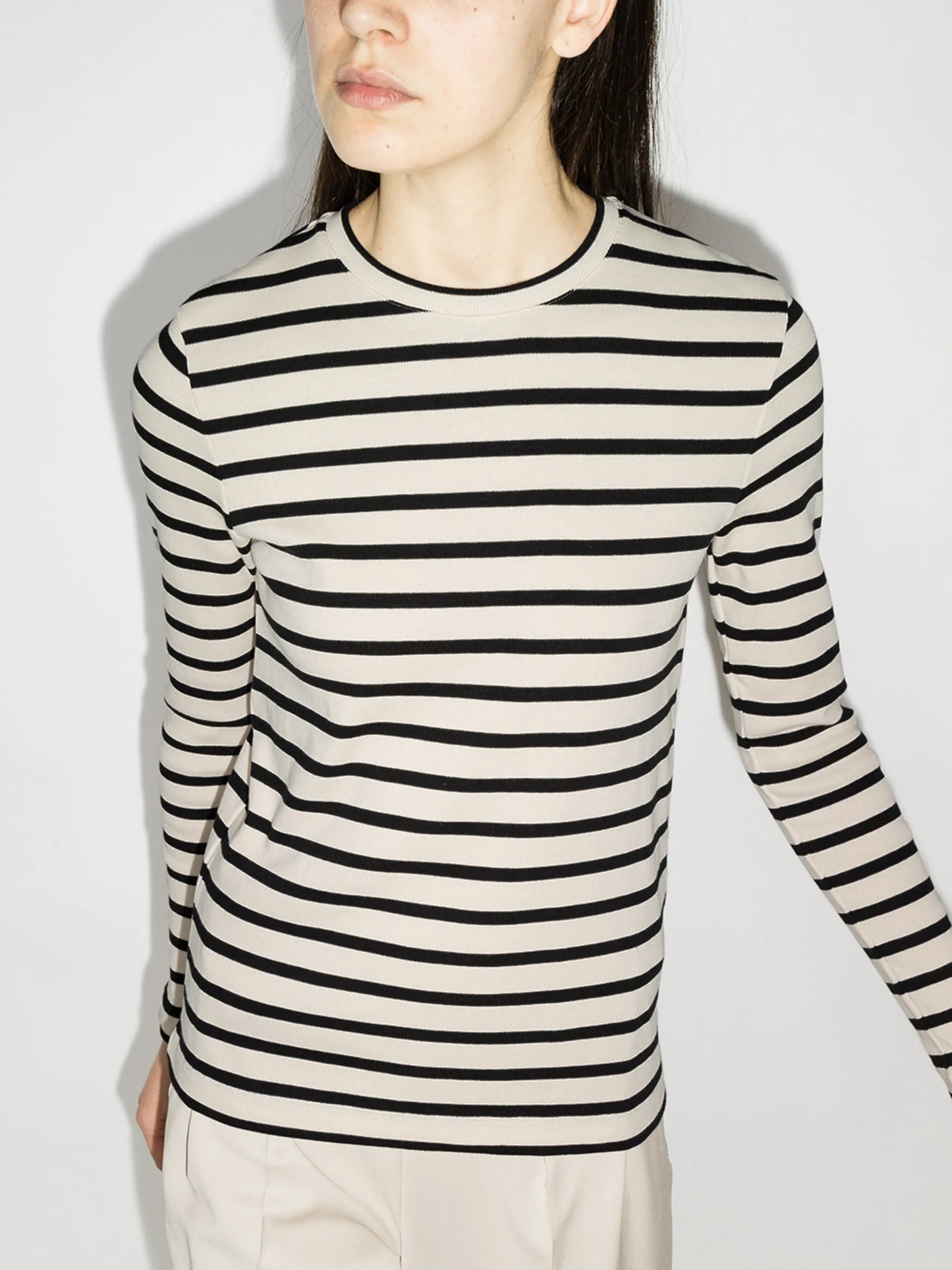 stripe-pattern long-sleeve T-shirt