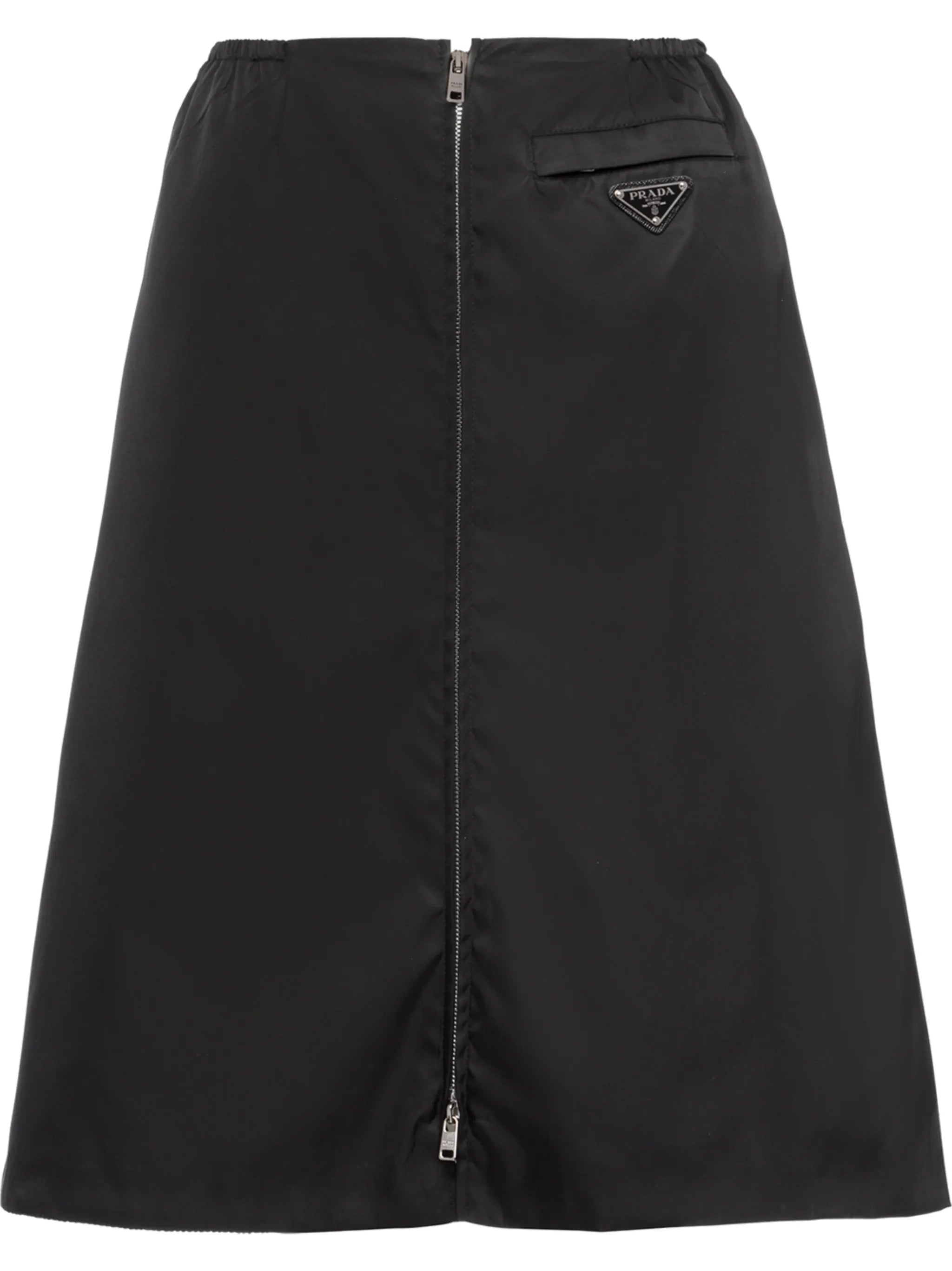 Re-Nylon gabardine flared skirt