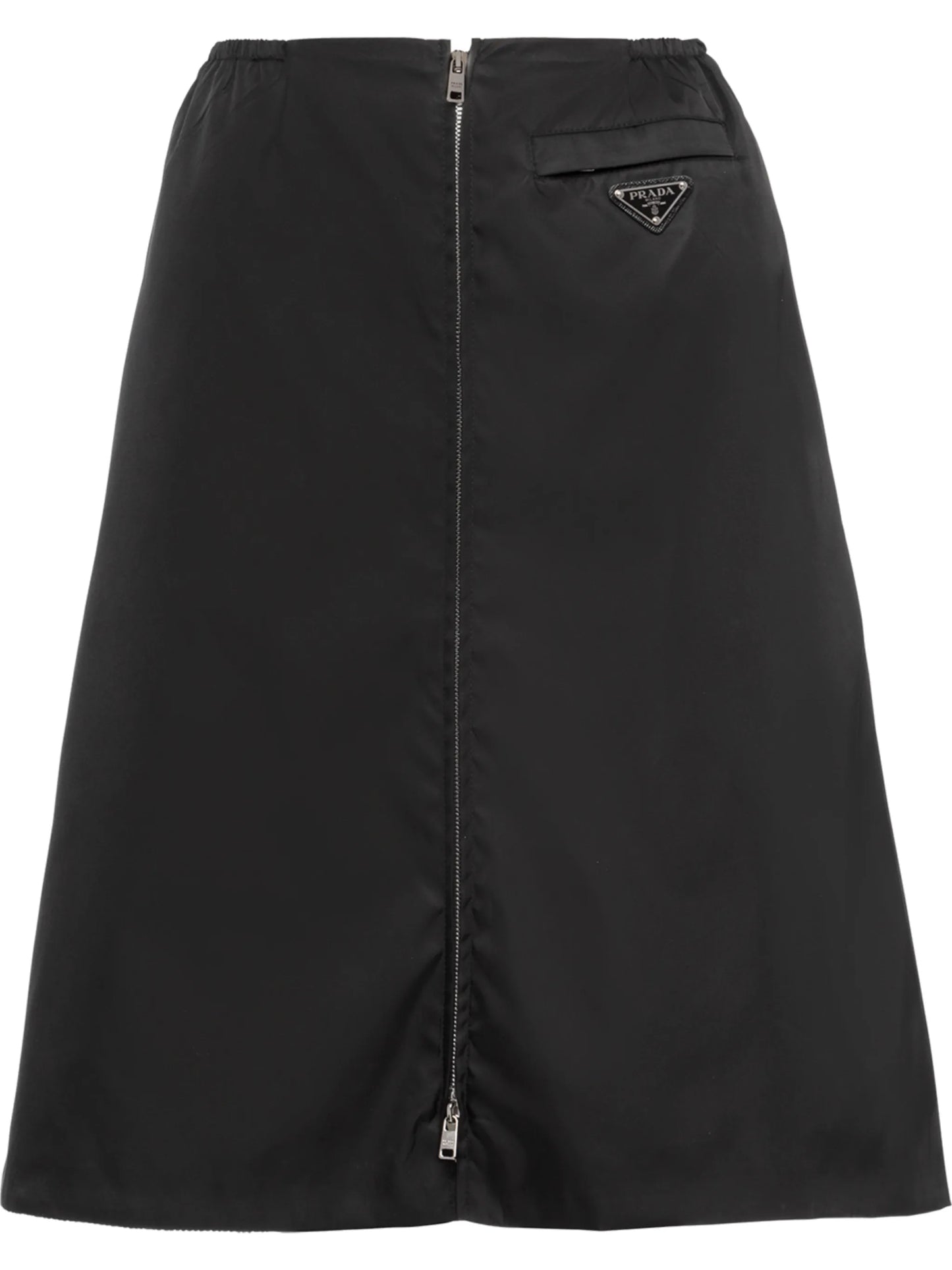 Re-Nylon gabardine flared skirt