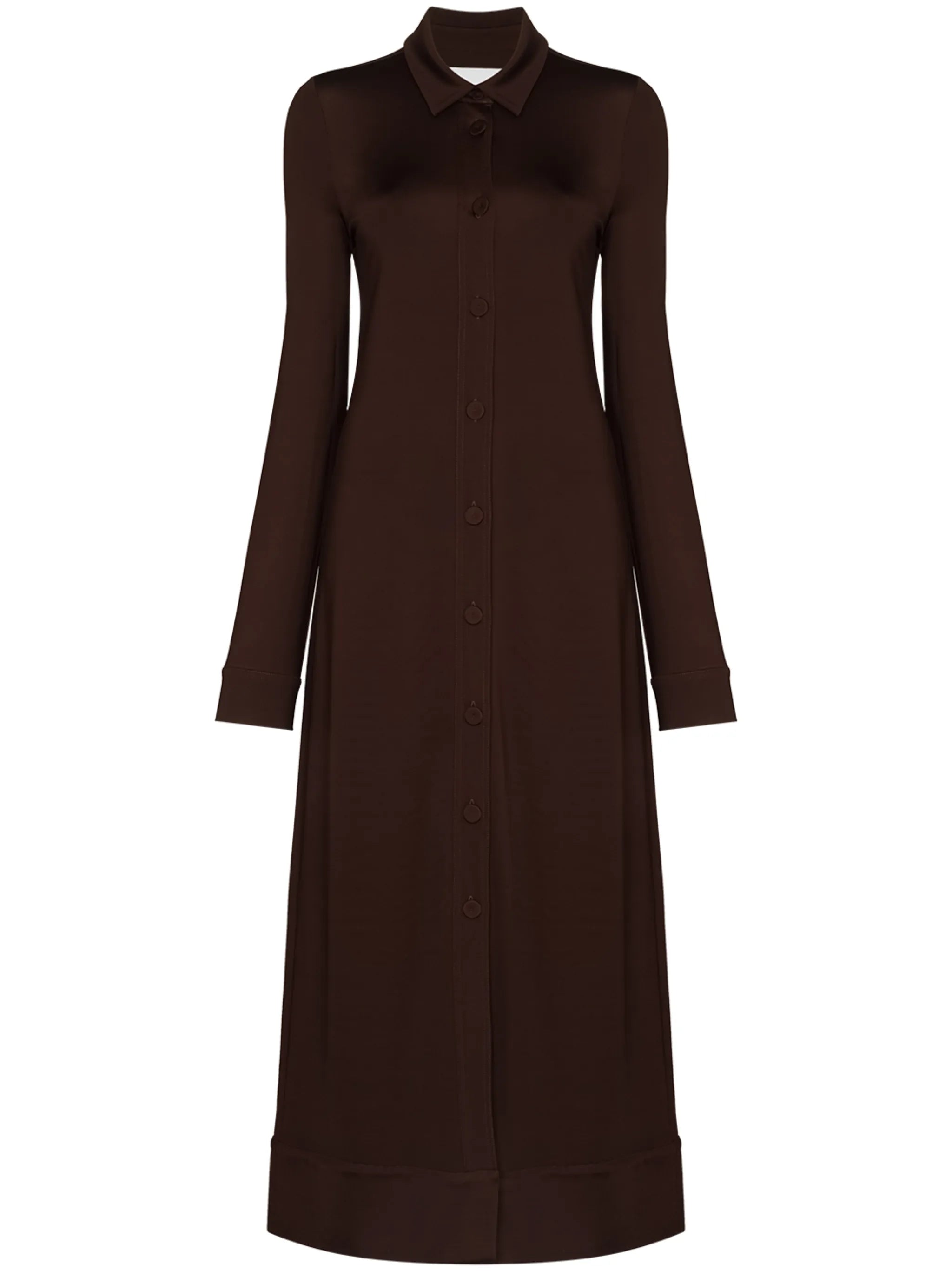 buttoned long-sleeve dress
