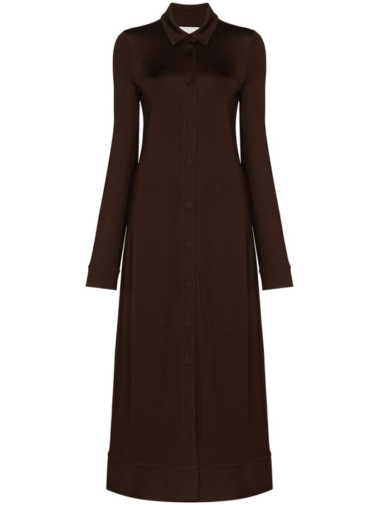 buttoned long-sleeve dress