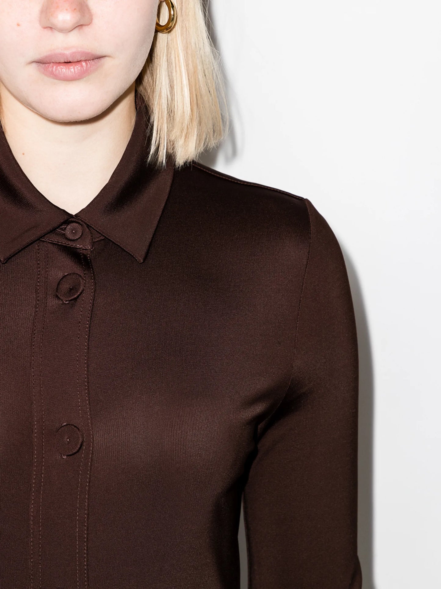 buttoned long-sleeve dress