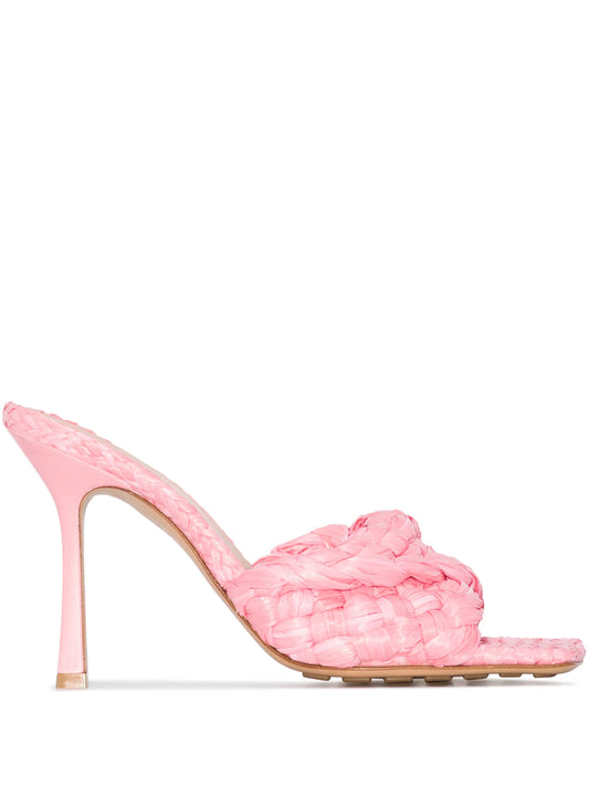Stretch raffia sandals
