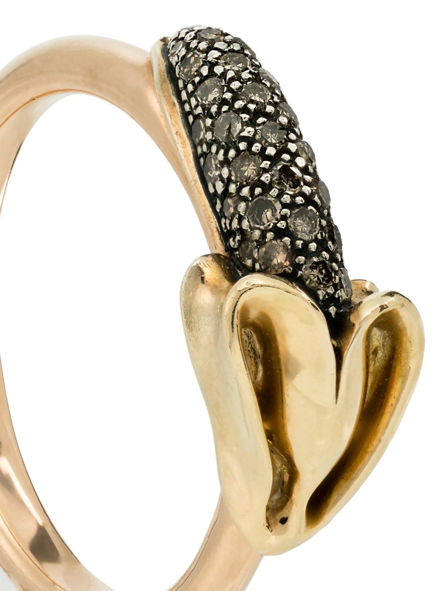 18kt yellow gold banana diamond ring