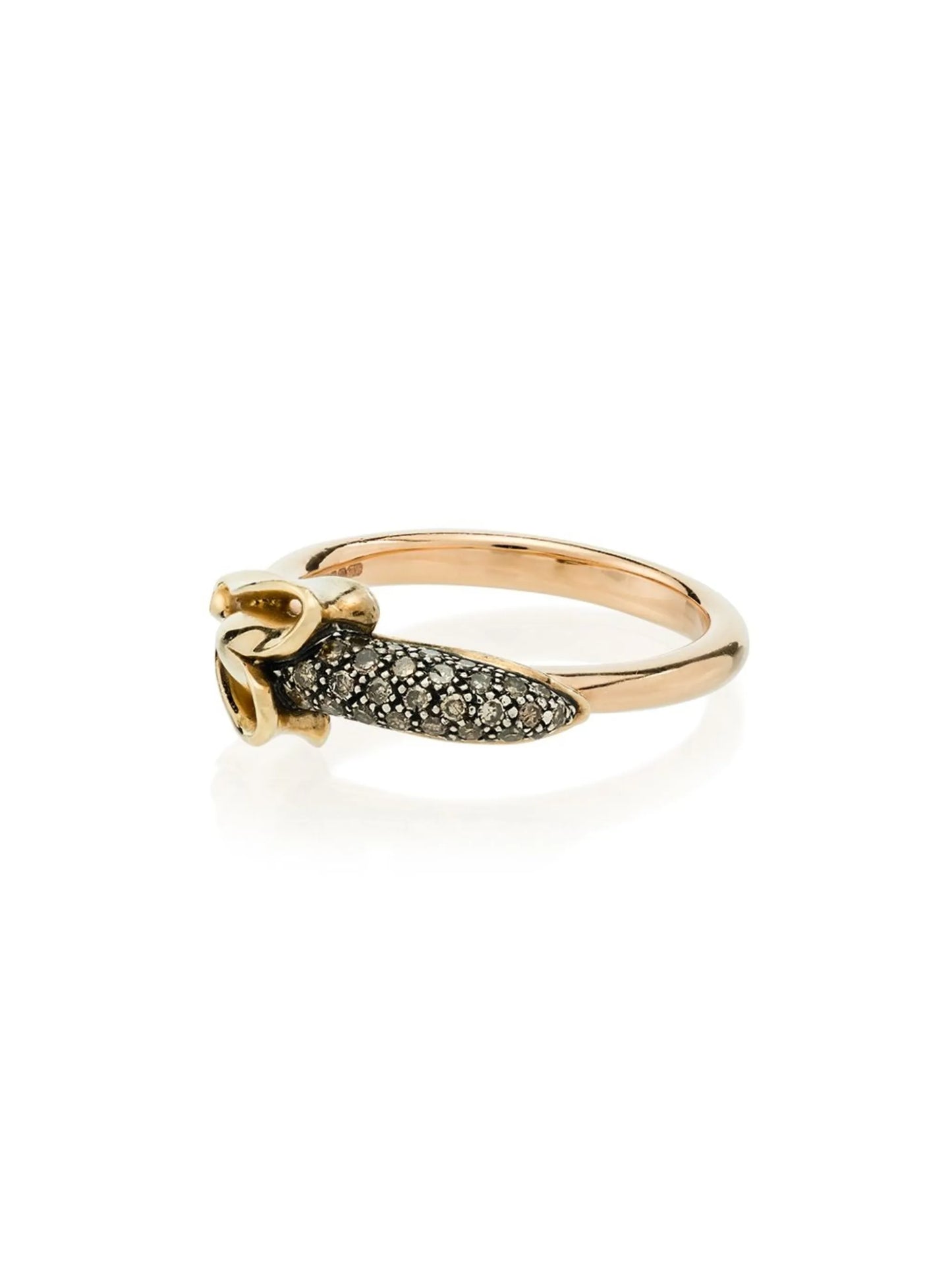 18kt yellow gold banana diamond ring