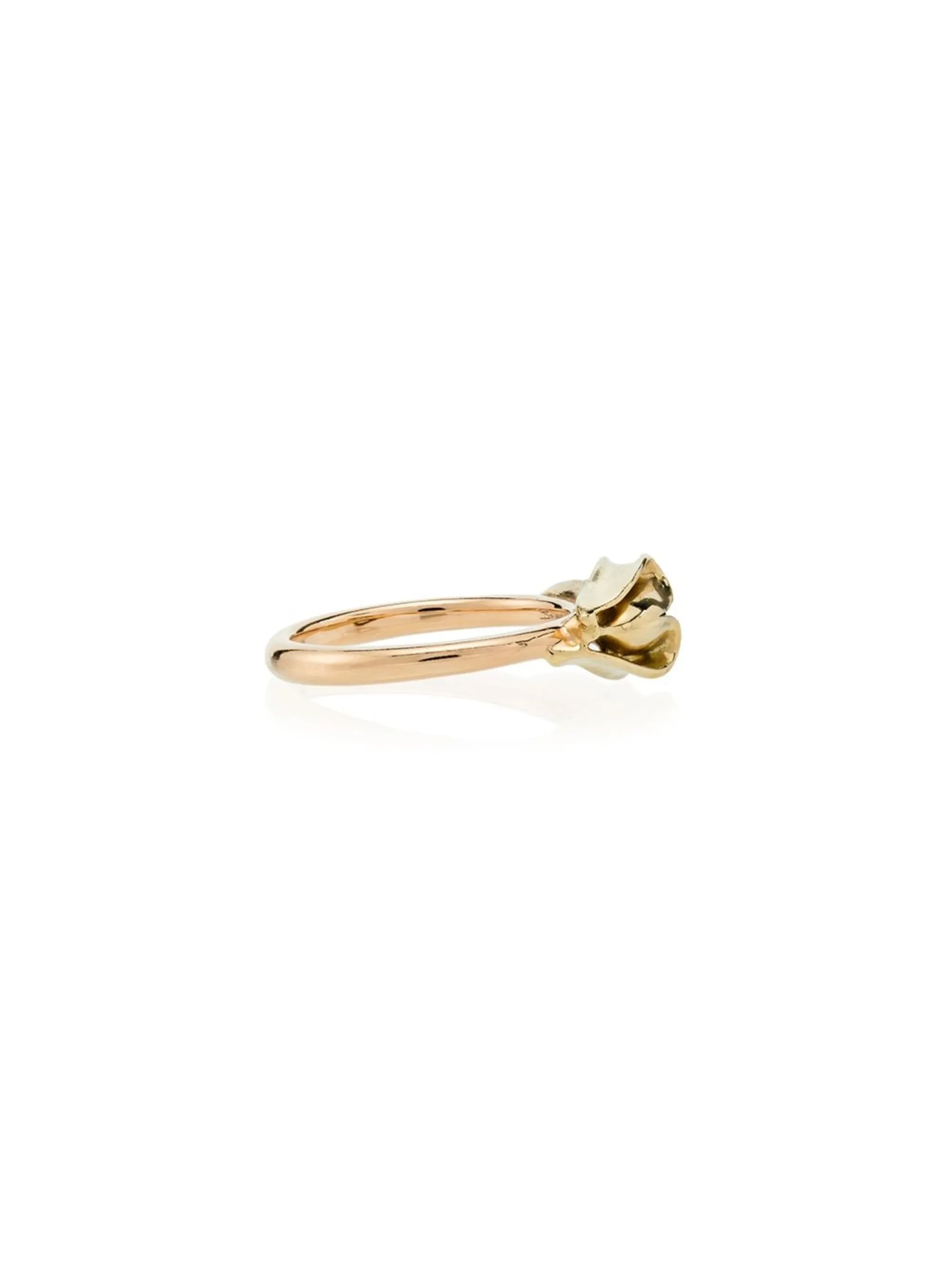 18kt yellow gold banana diamond ring