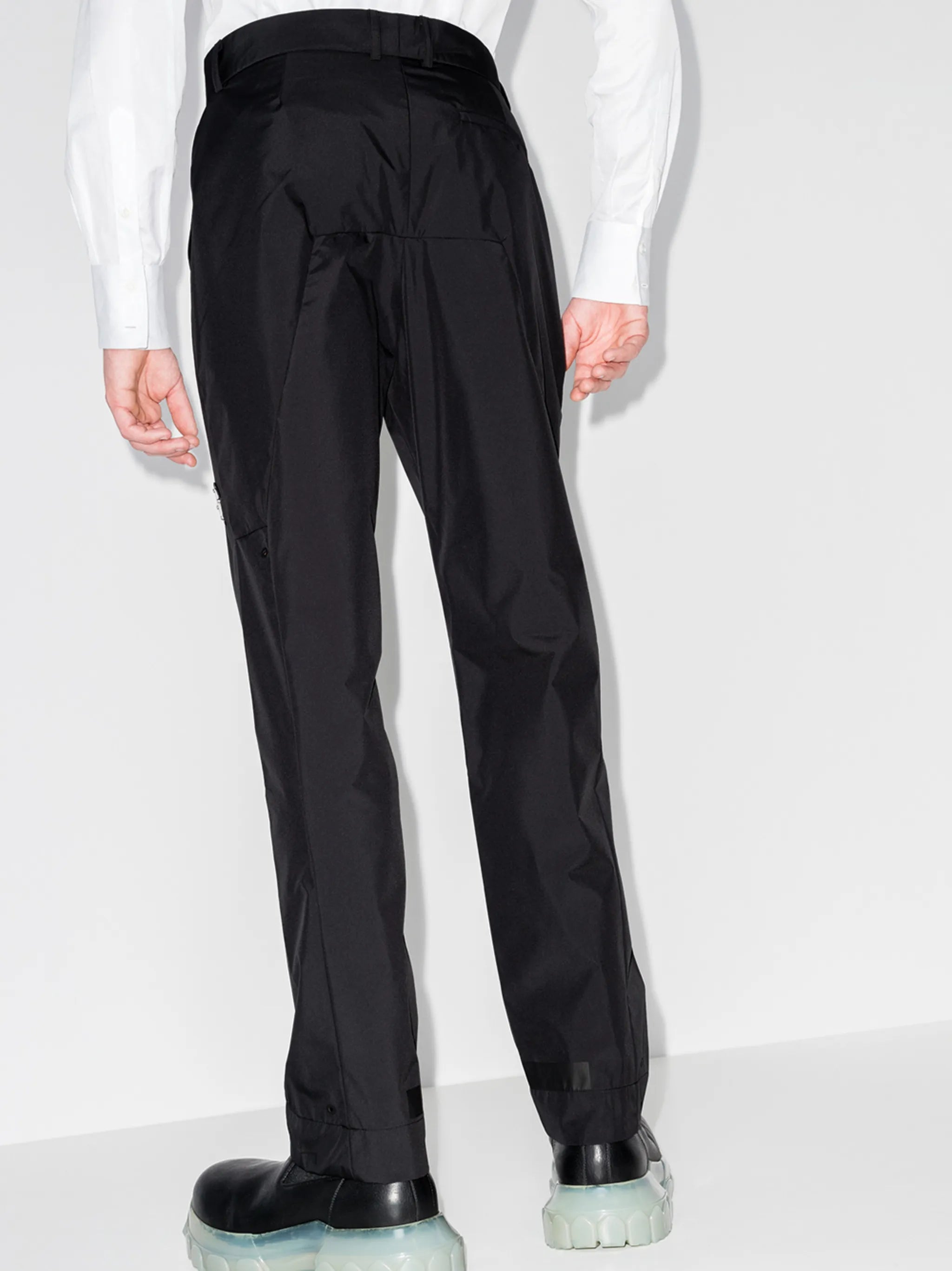 belted straight-leg trousers
