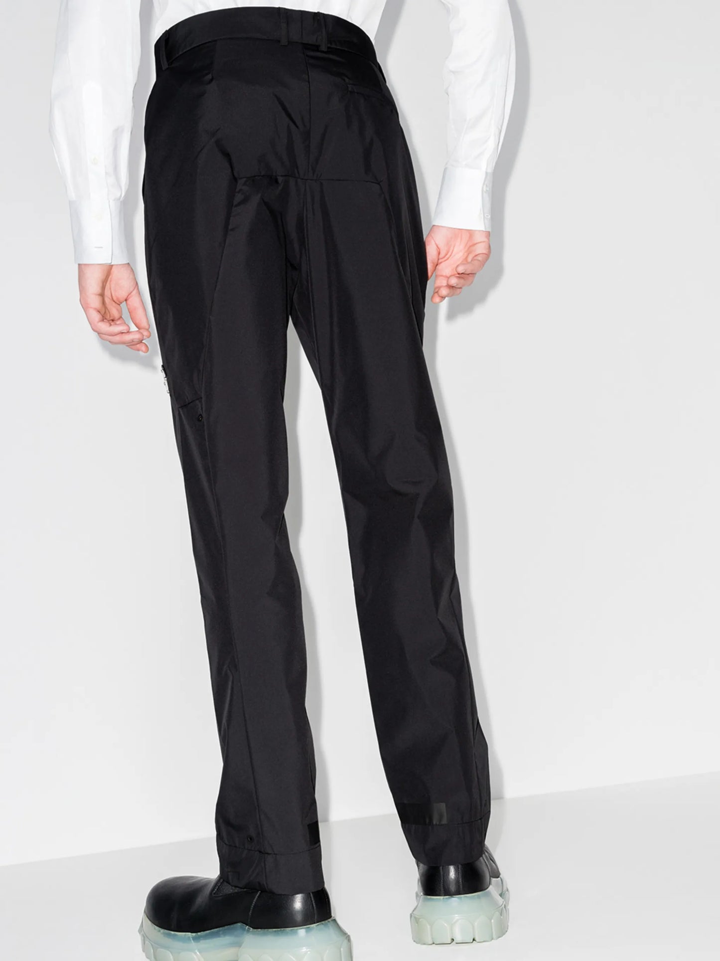 belted straight-leg trousers