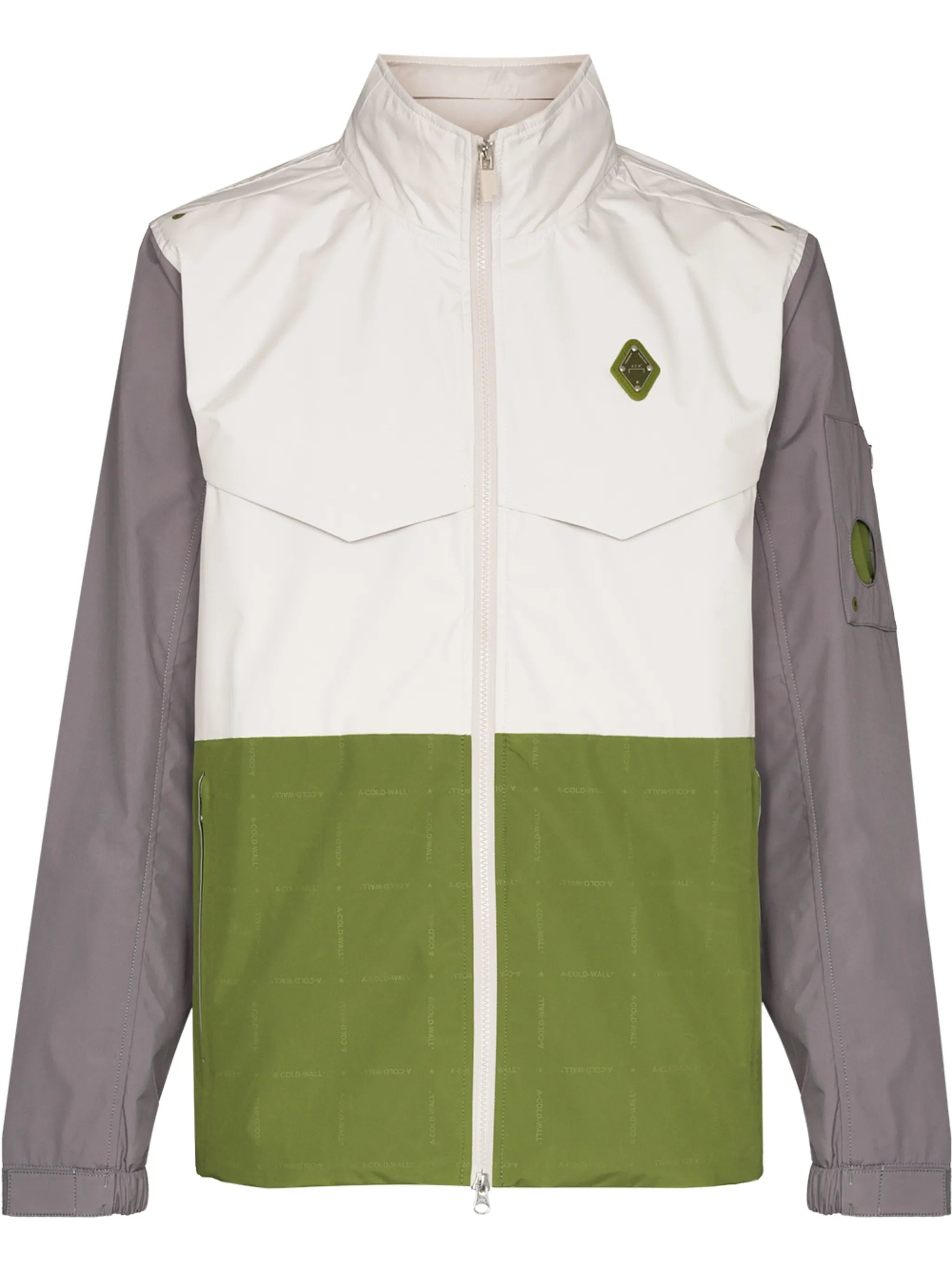 logo-plaque panelled jacket