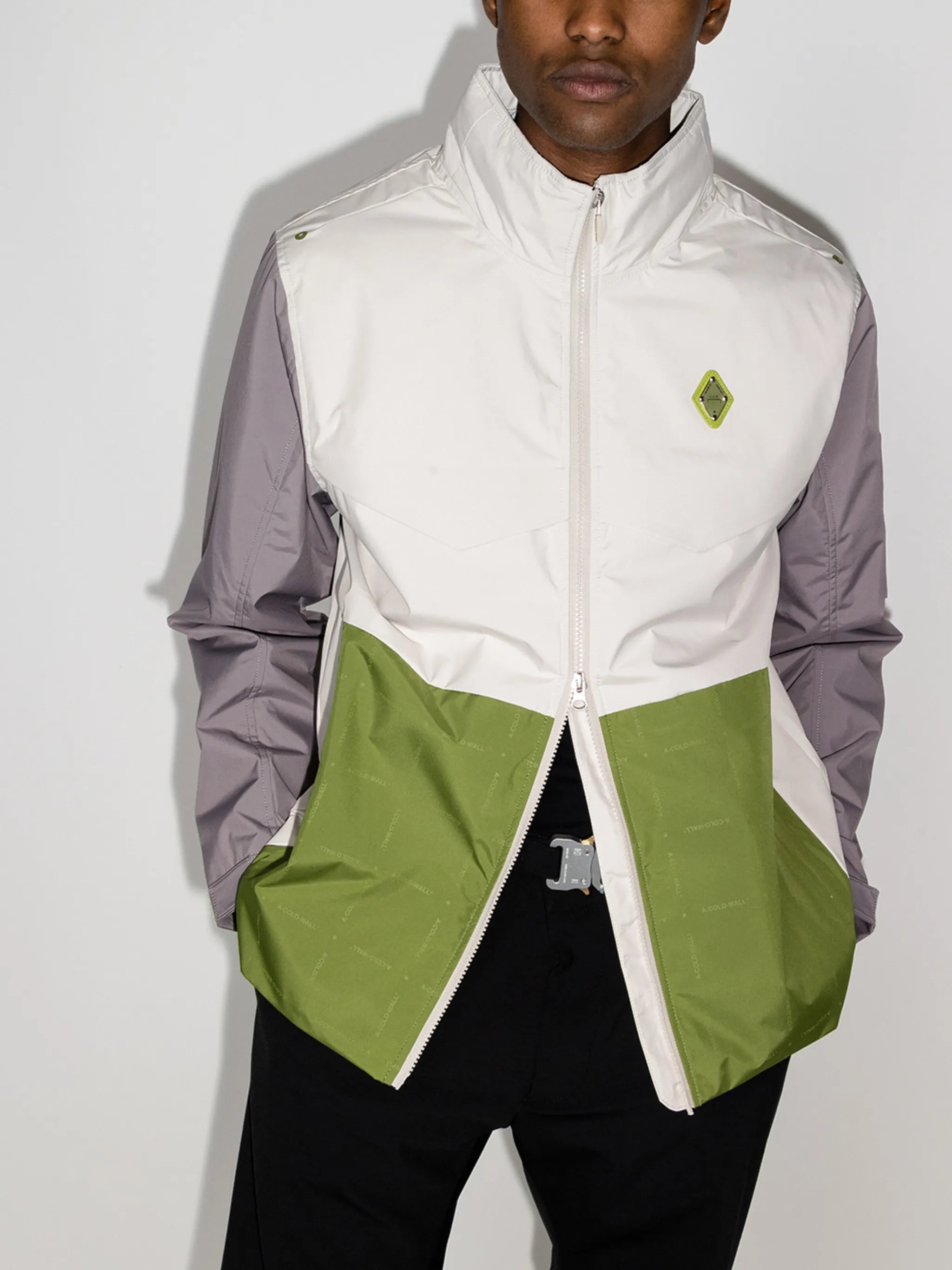 logo-plaque panelled jacket