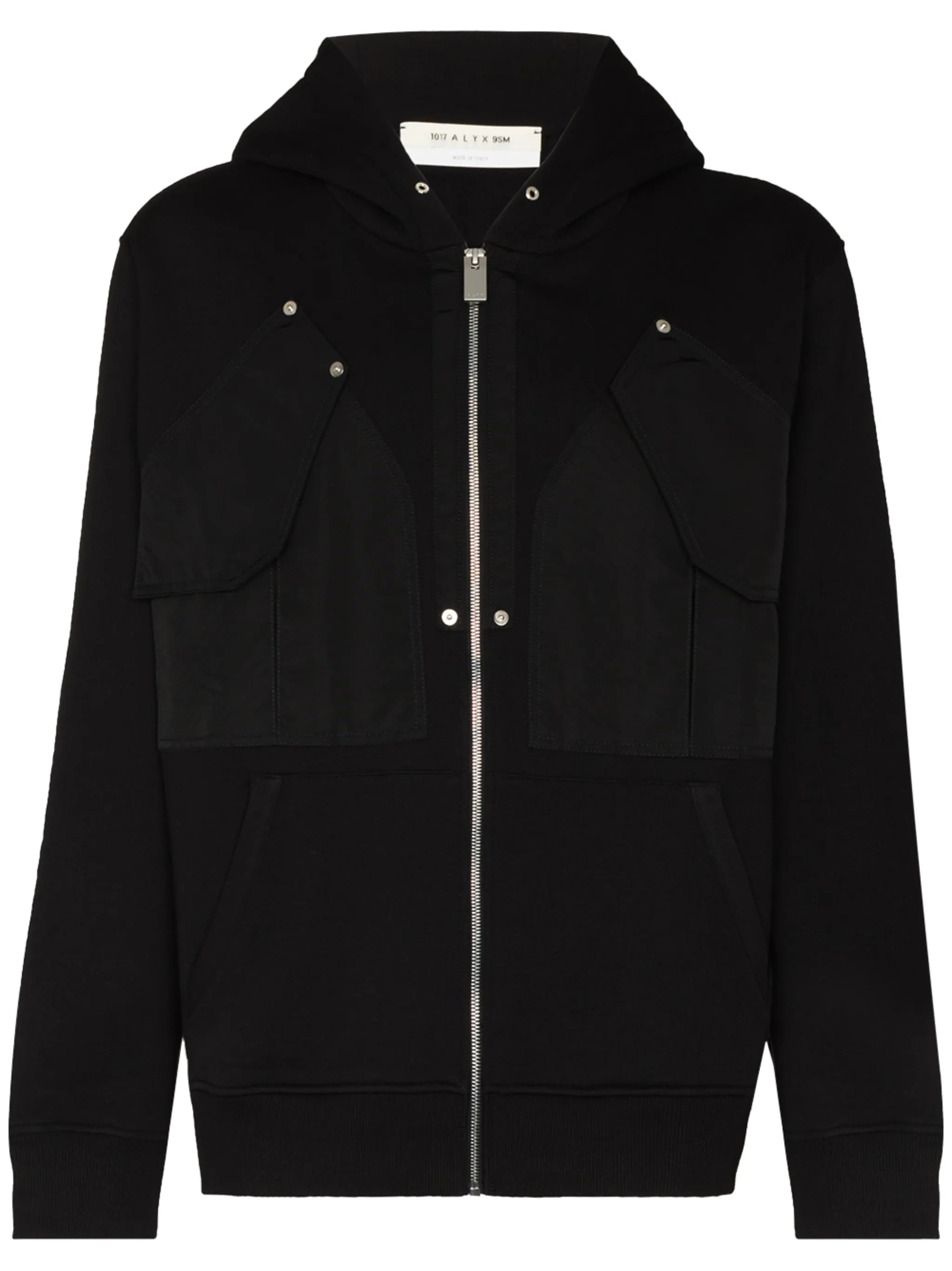 panelled zip-up hoodie