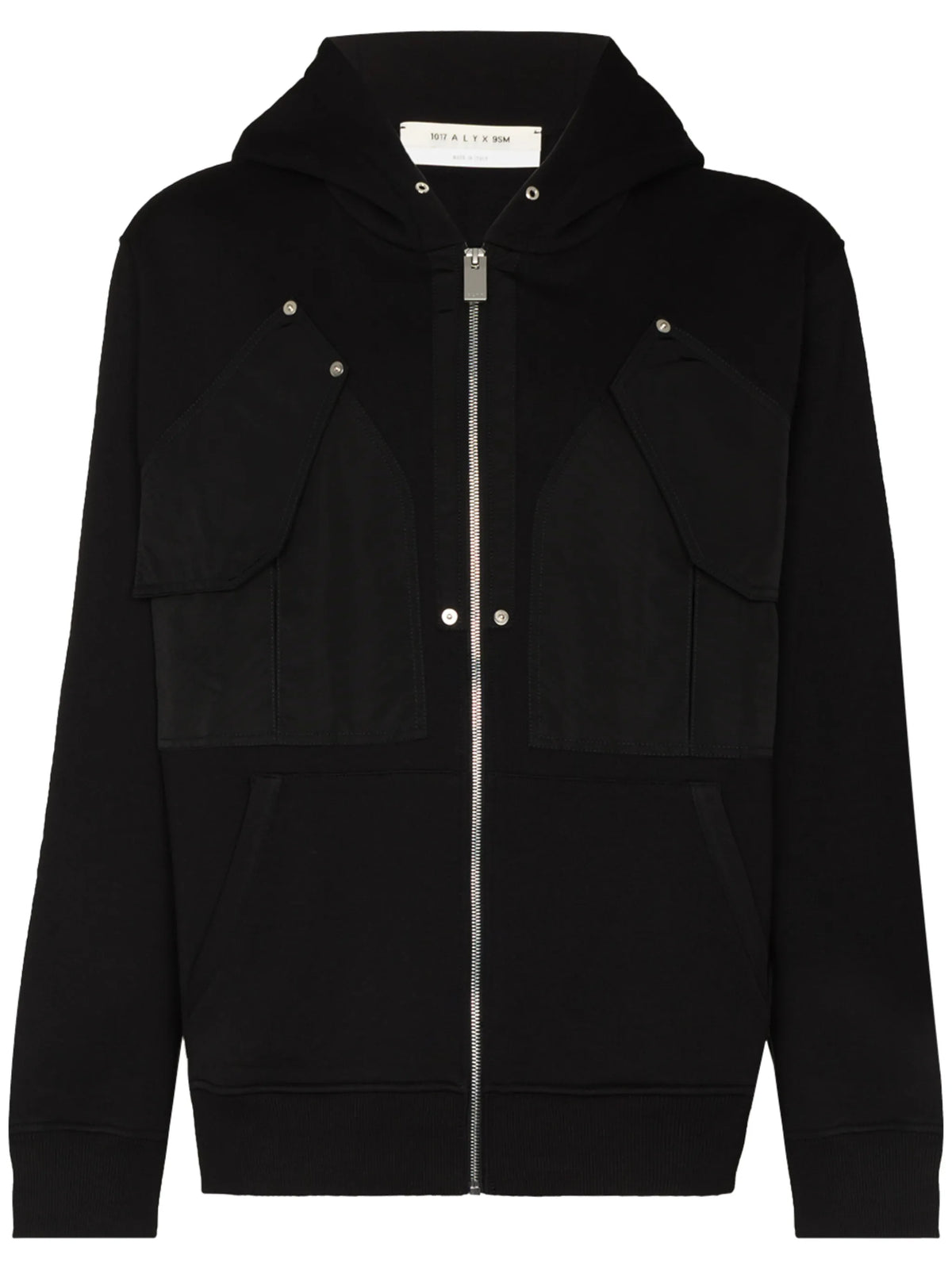 panelled zip up hoodie