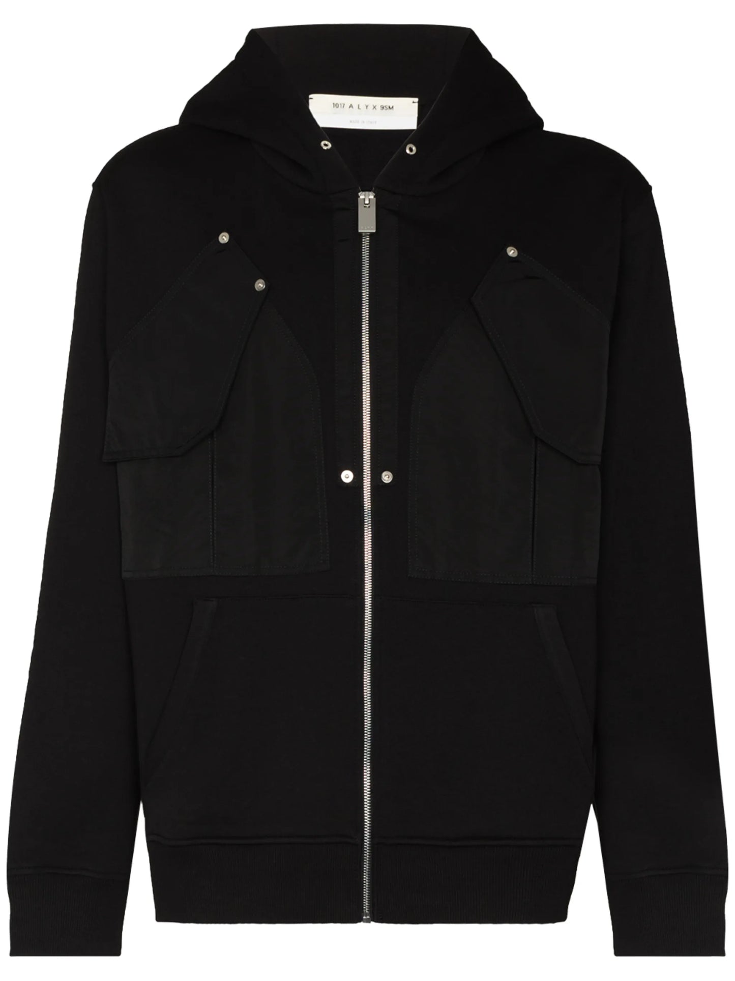 panelled zip-up hoodie