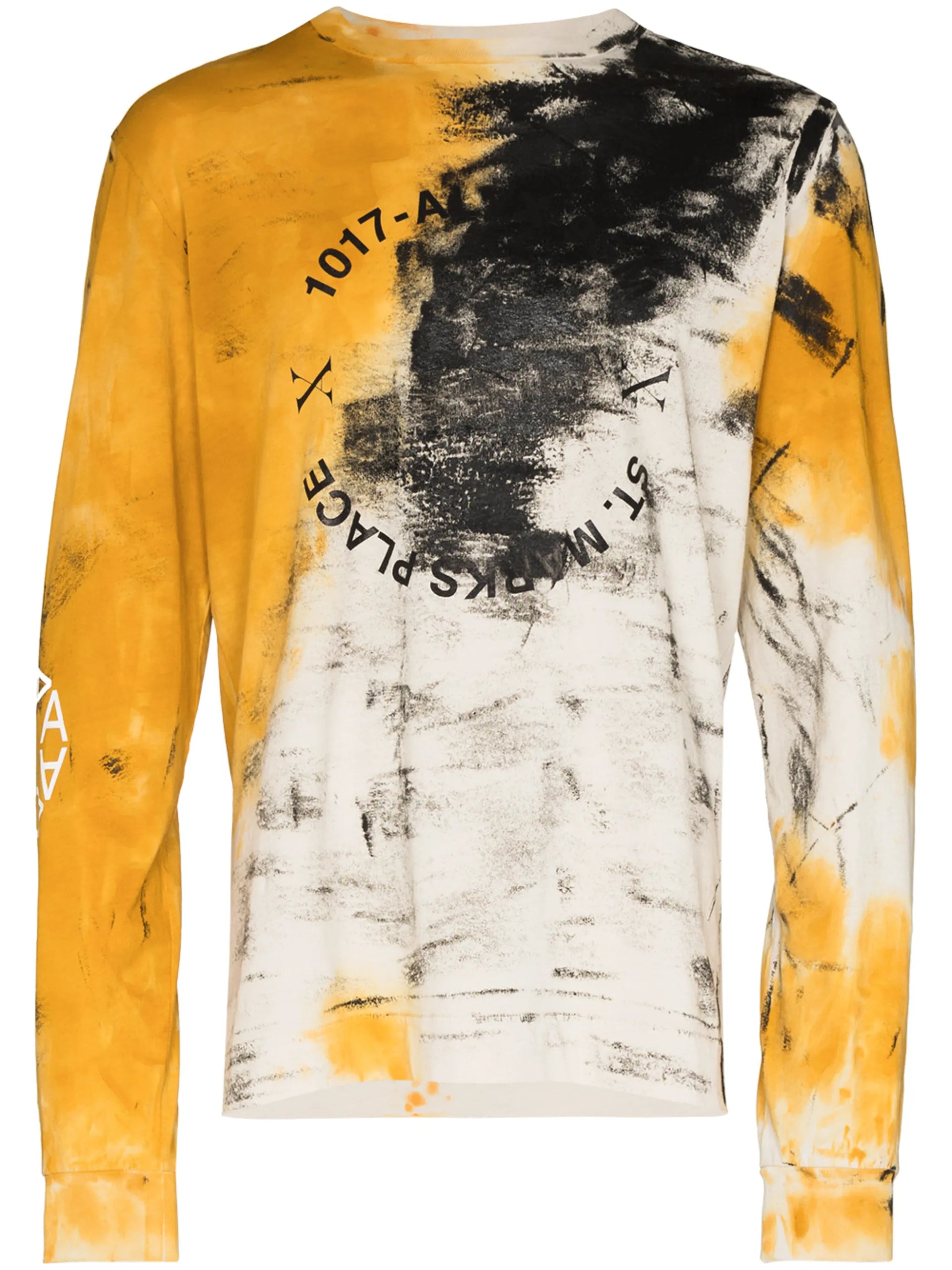 Address abstract print long sleeve T shirt