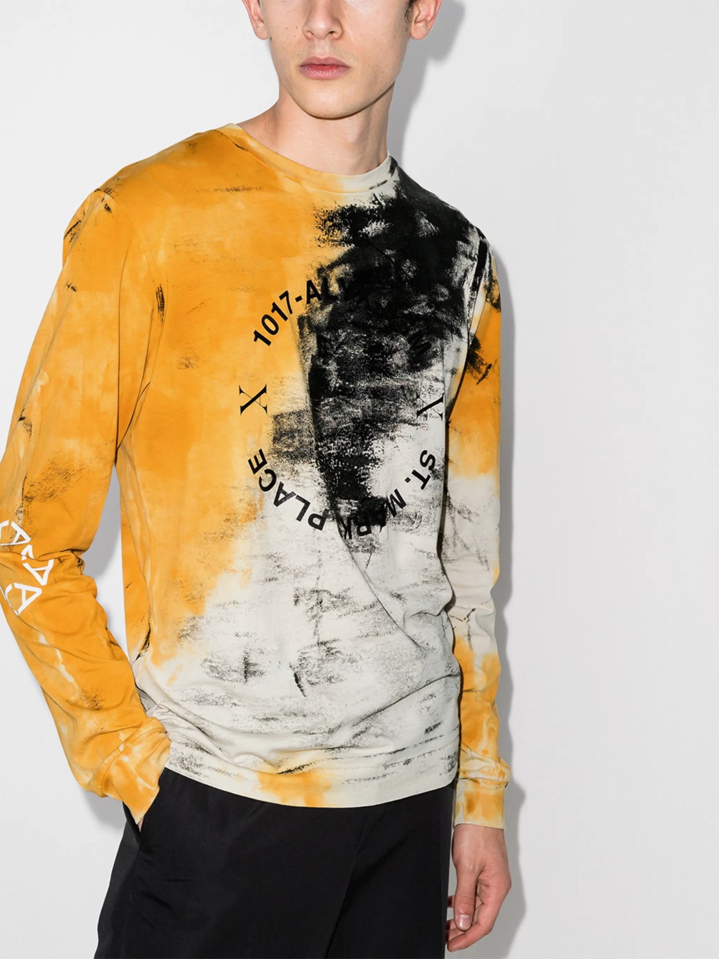 Address abstract-print long-sleeve T-shirt