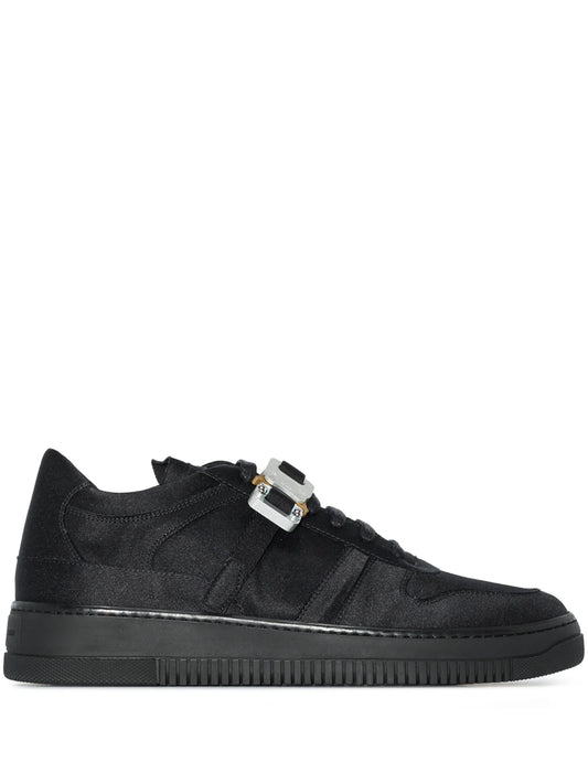 satin buckle low-top sneakers