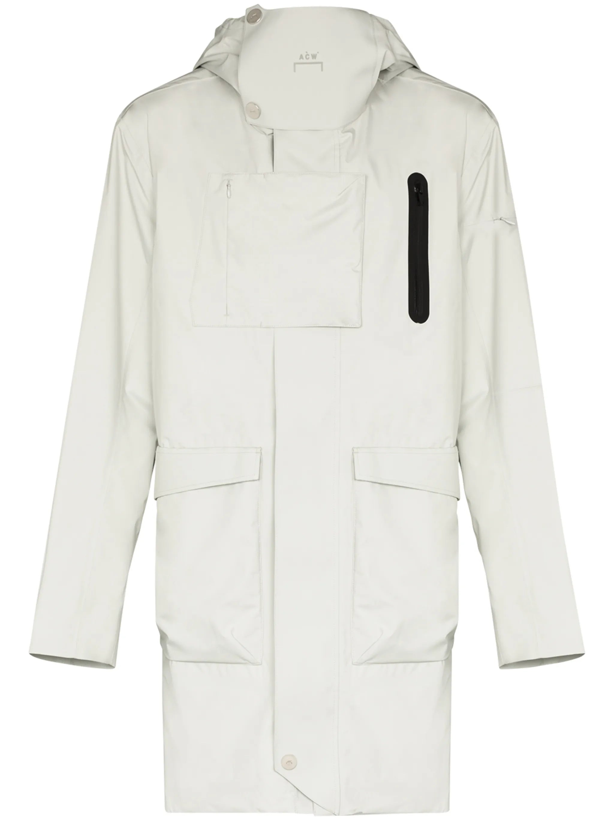 concealed-fastening hooded jacket