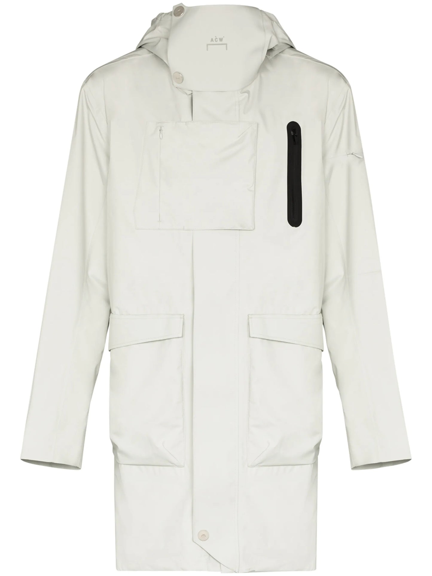 concealed-fastening hooded jacket