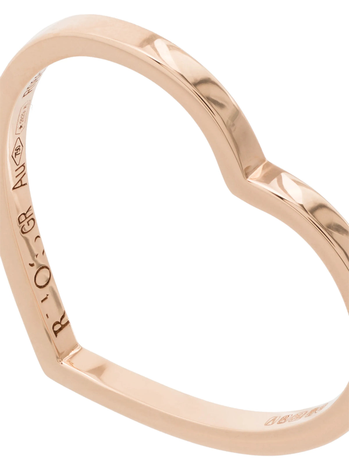 18kt rose gold heart band ring