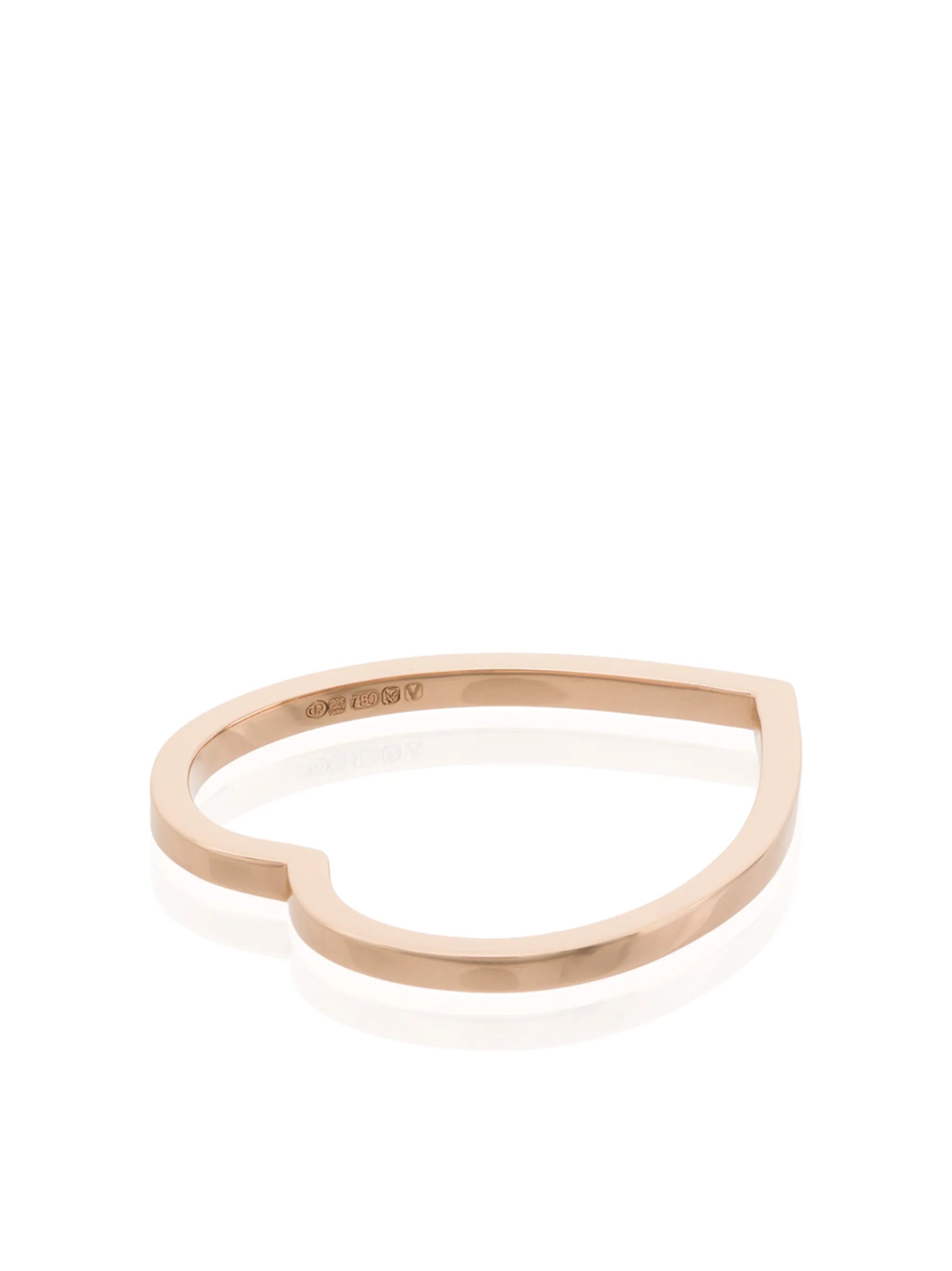 18kt rose gold heart band ring